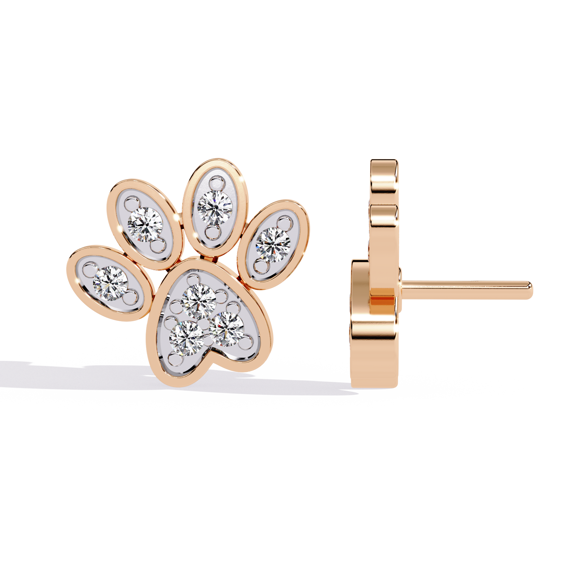 0.18 CT PAWPRINT SPARK EARRING 18K