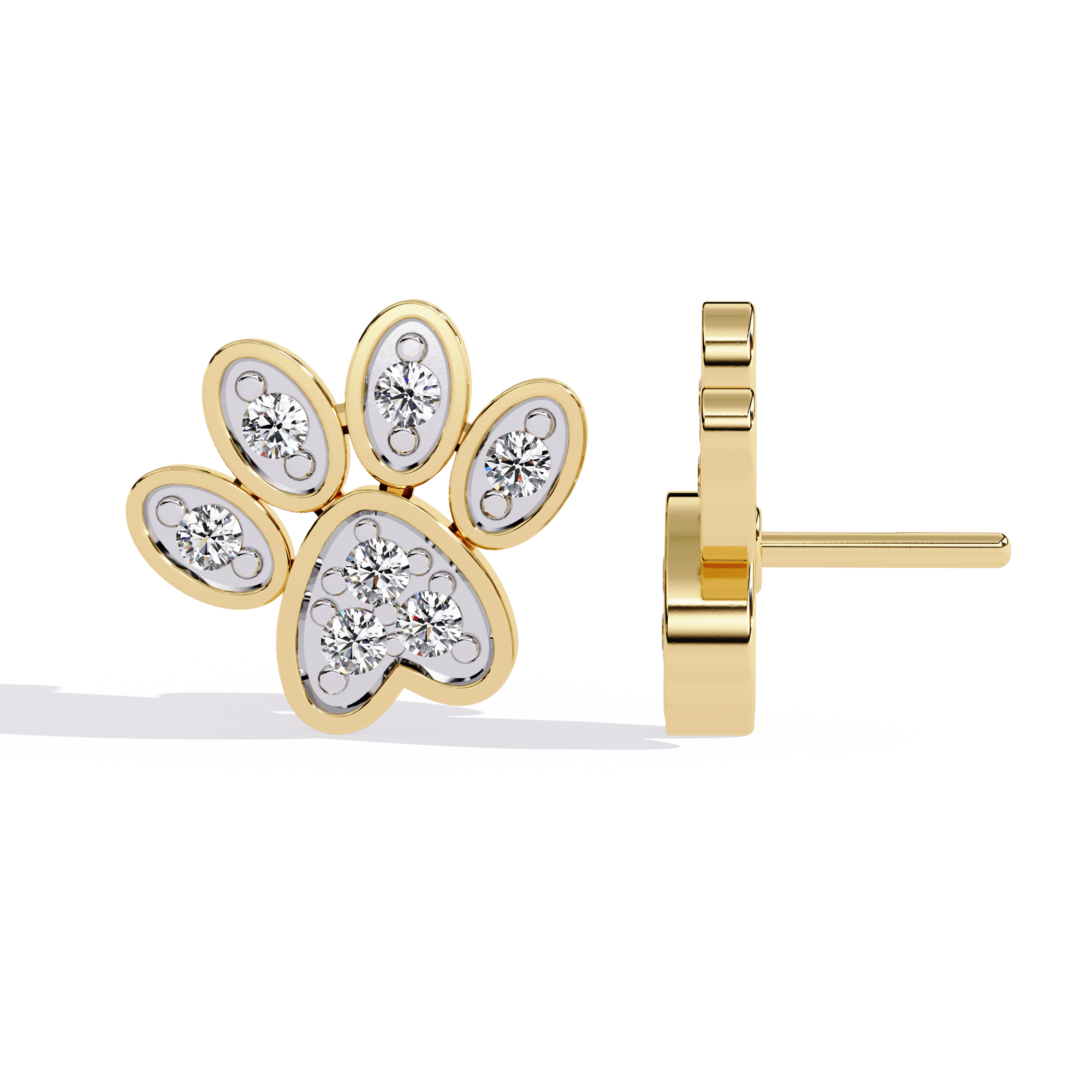 0.18 CT PAWPRINT SPARK EARRING 18K