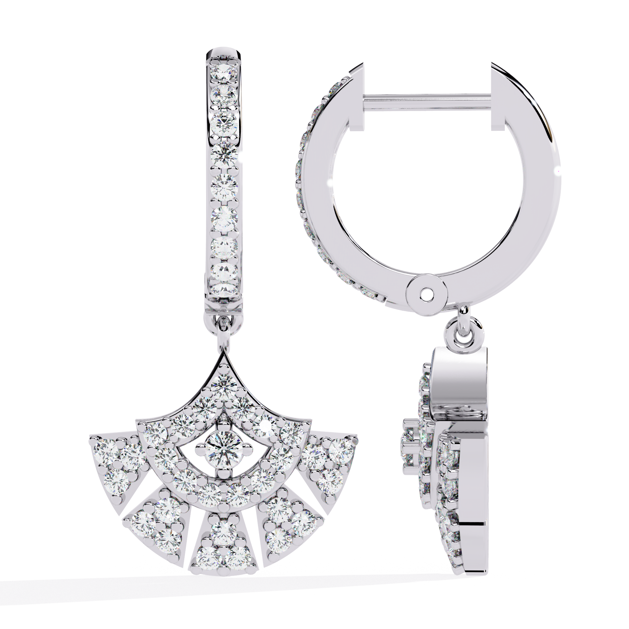 0.49 CT ART DECO FAN EARRING