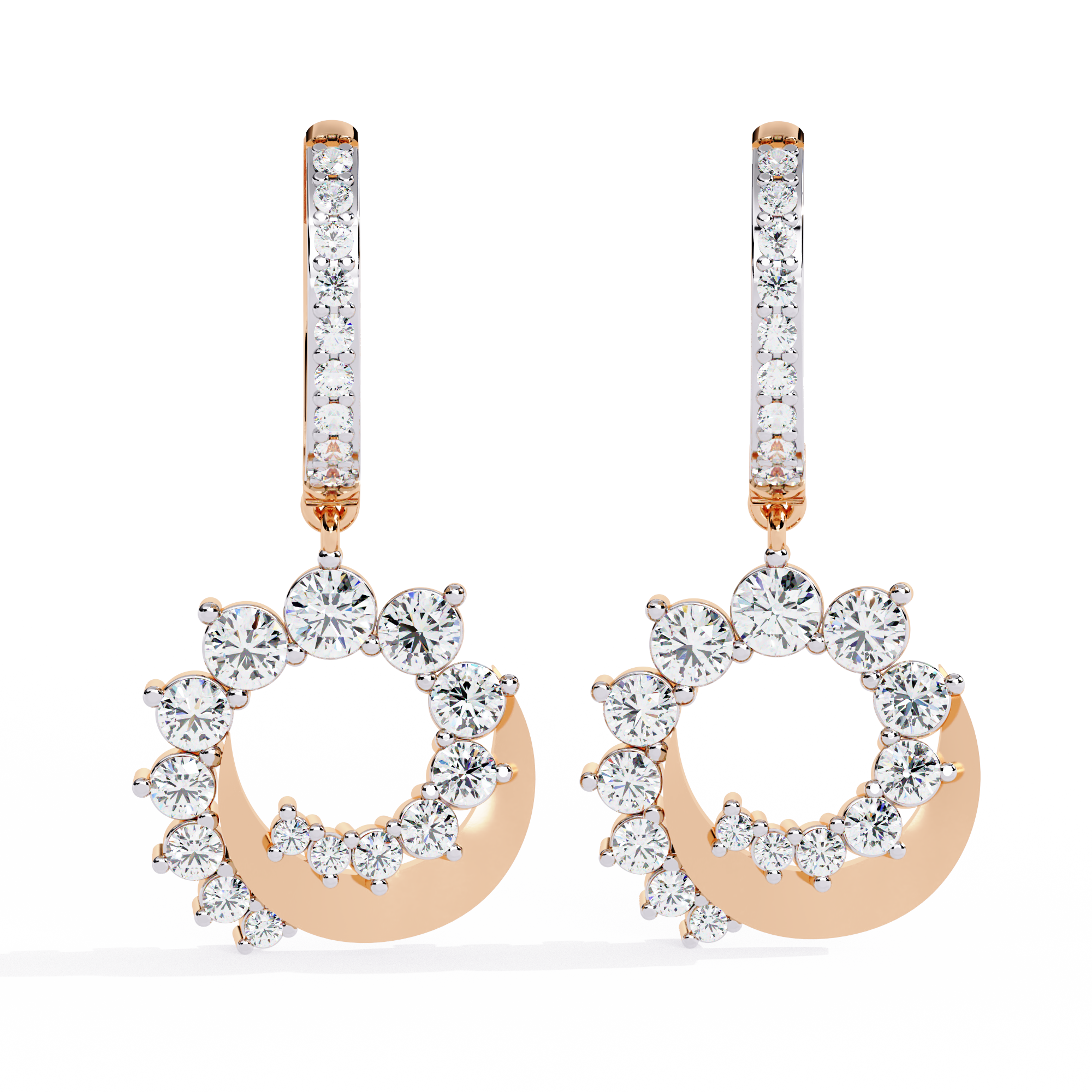 0.99 CT LUNAR HALO EARRING 9k
