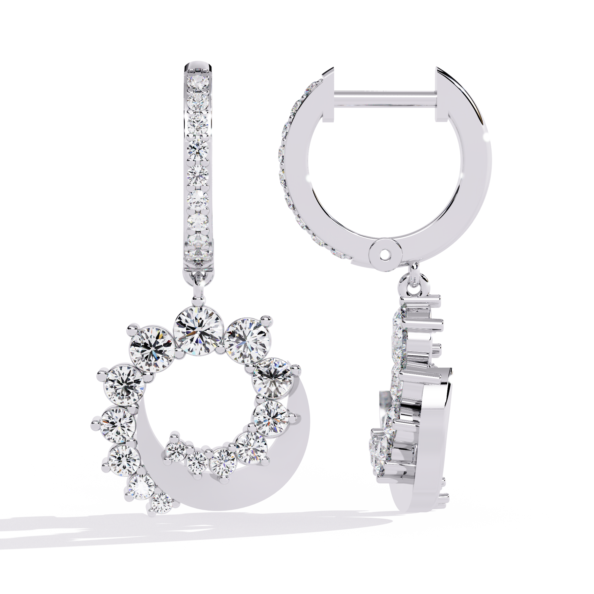 0.99 CT LUNAR HALO EARRING 18K