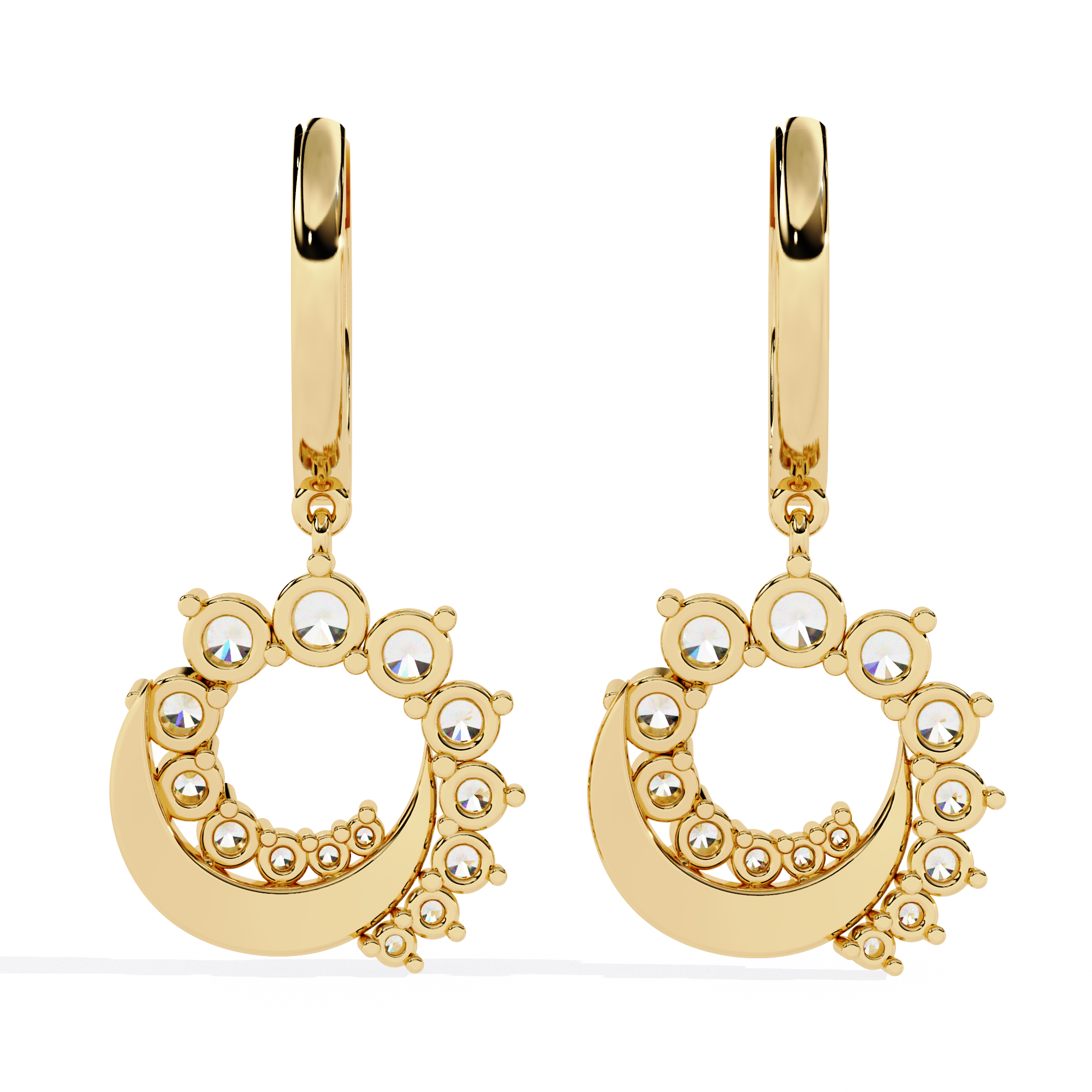 0.99 CT LUNAR HALO EARRING 9k