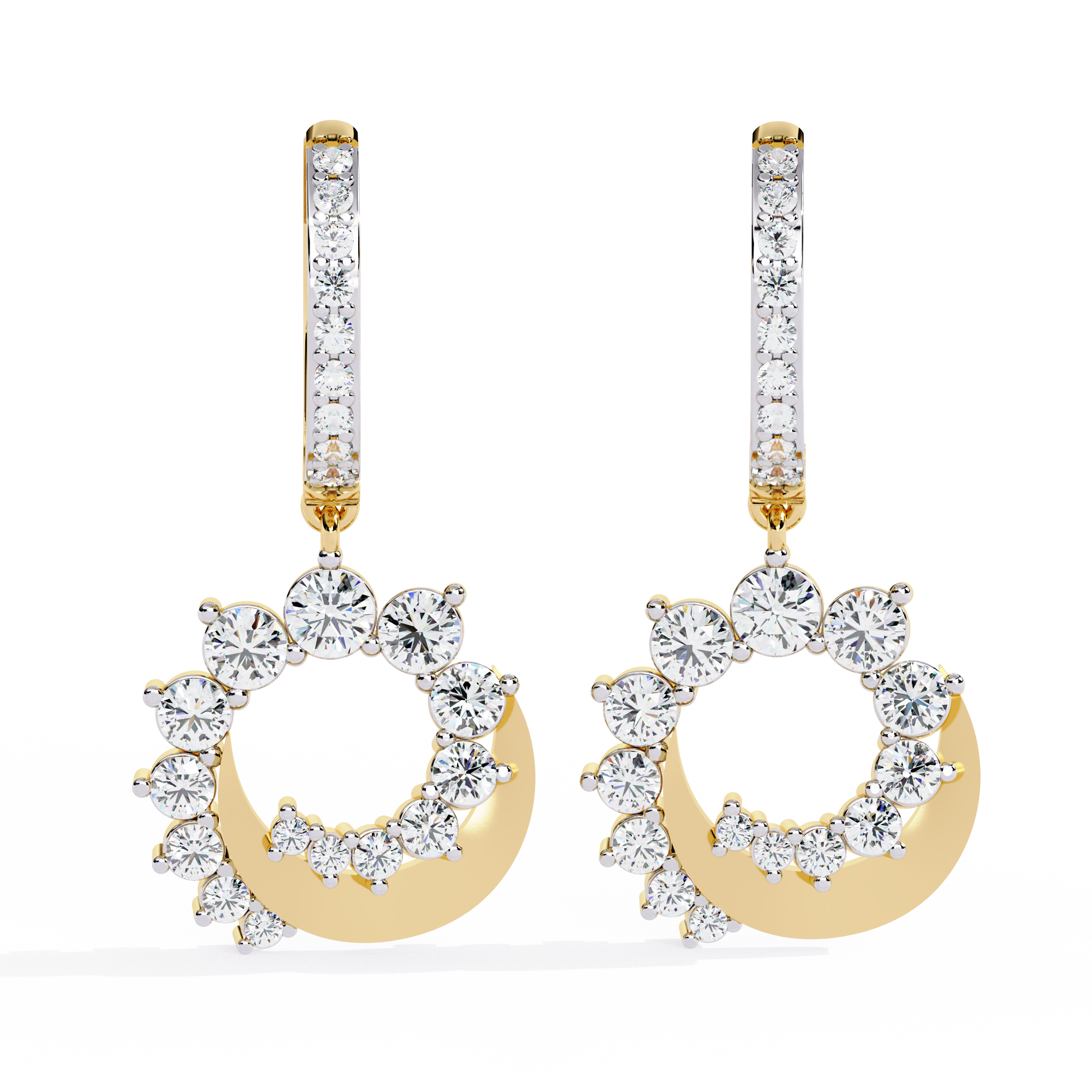 0.99 CT LUNAR HALO EARRING 9k