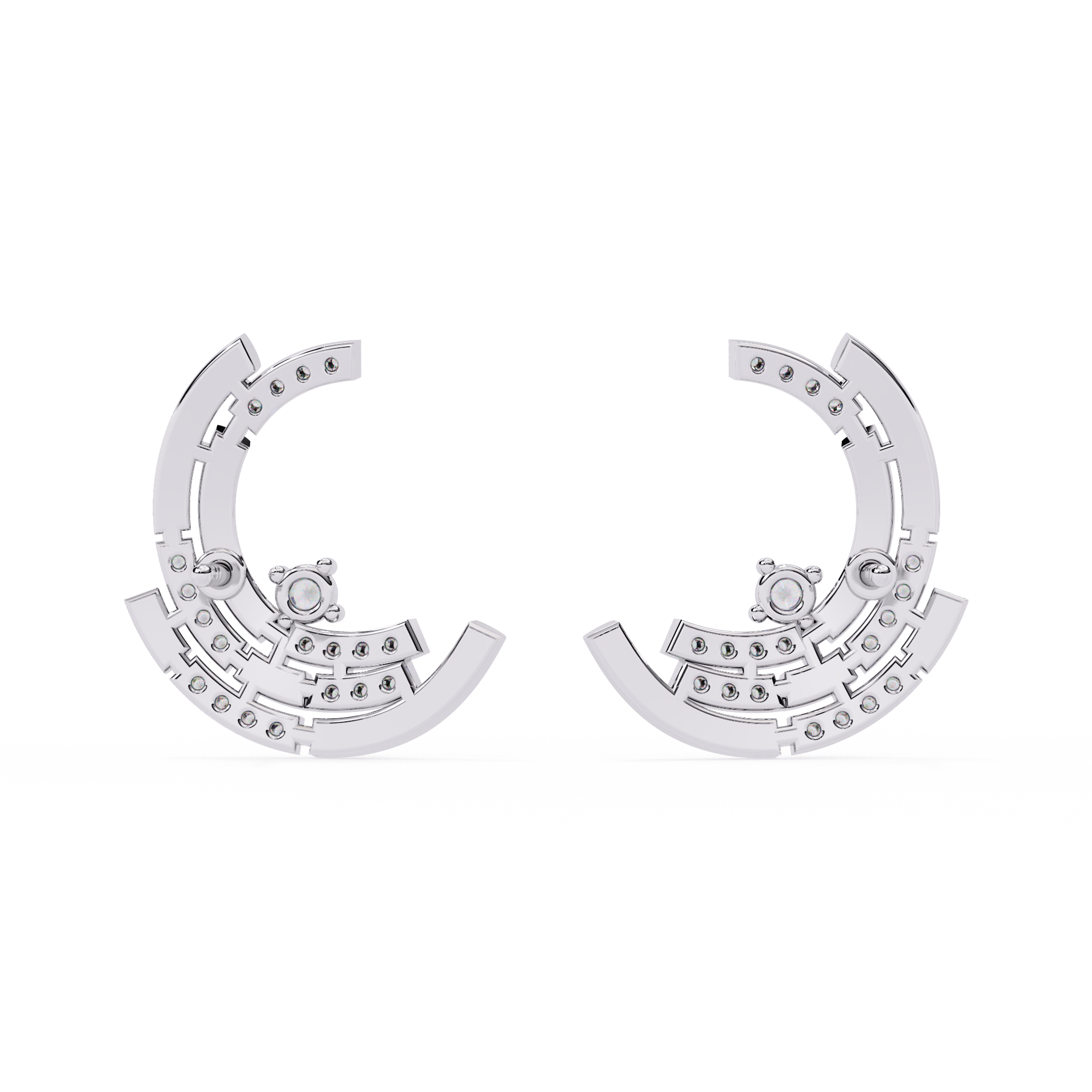 0.21 CT MODERN ARCH EARRING 9k