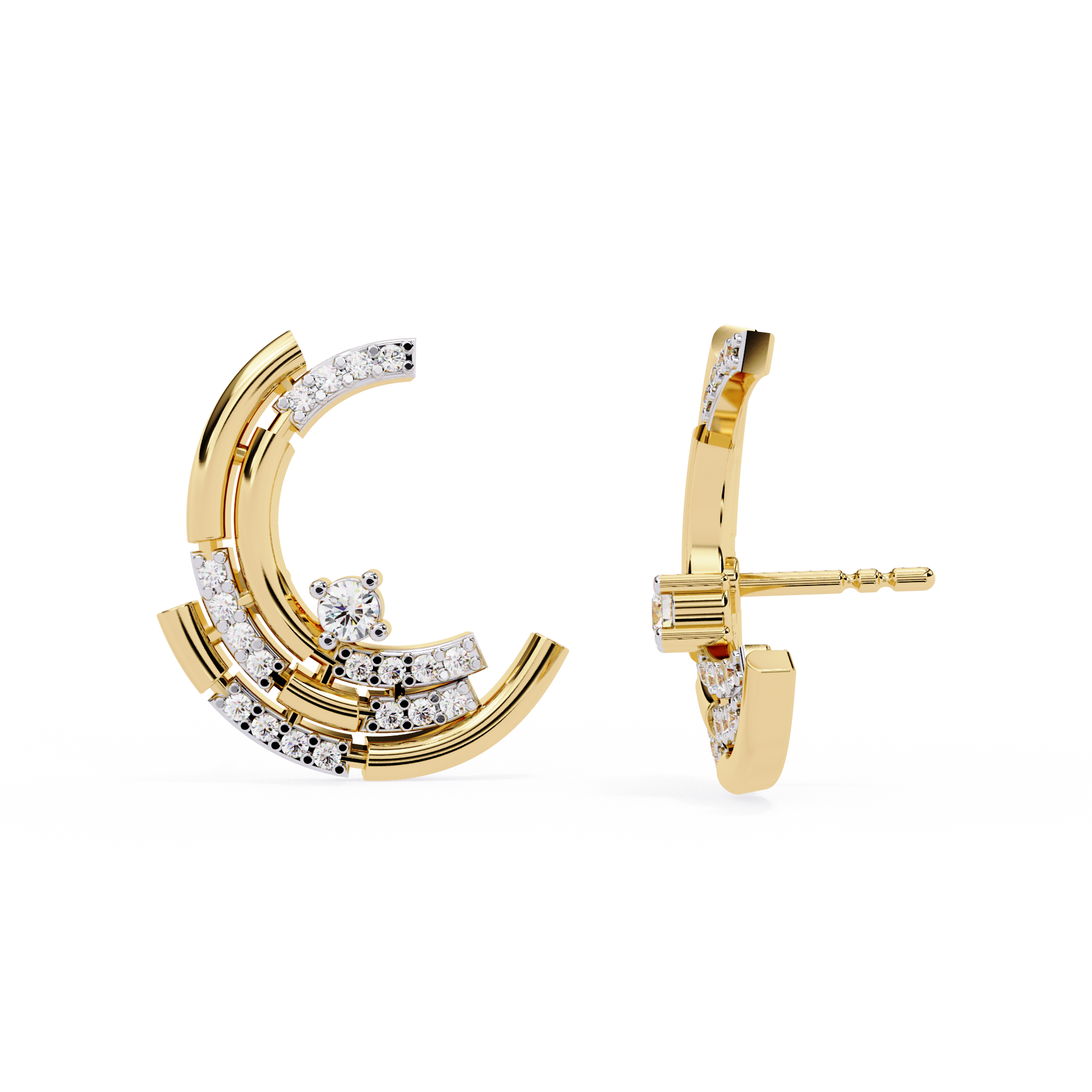 0.21 CT MODERN ARCH EARRING 18K