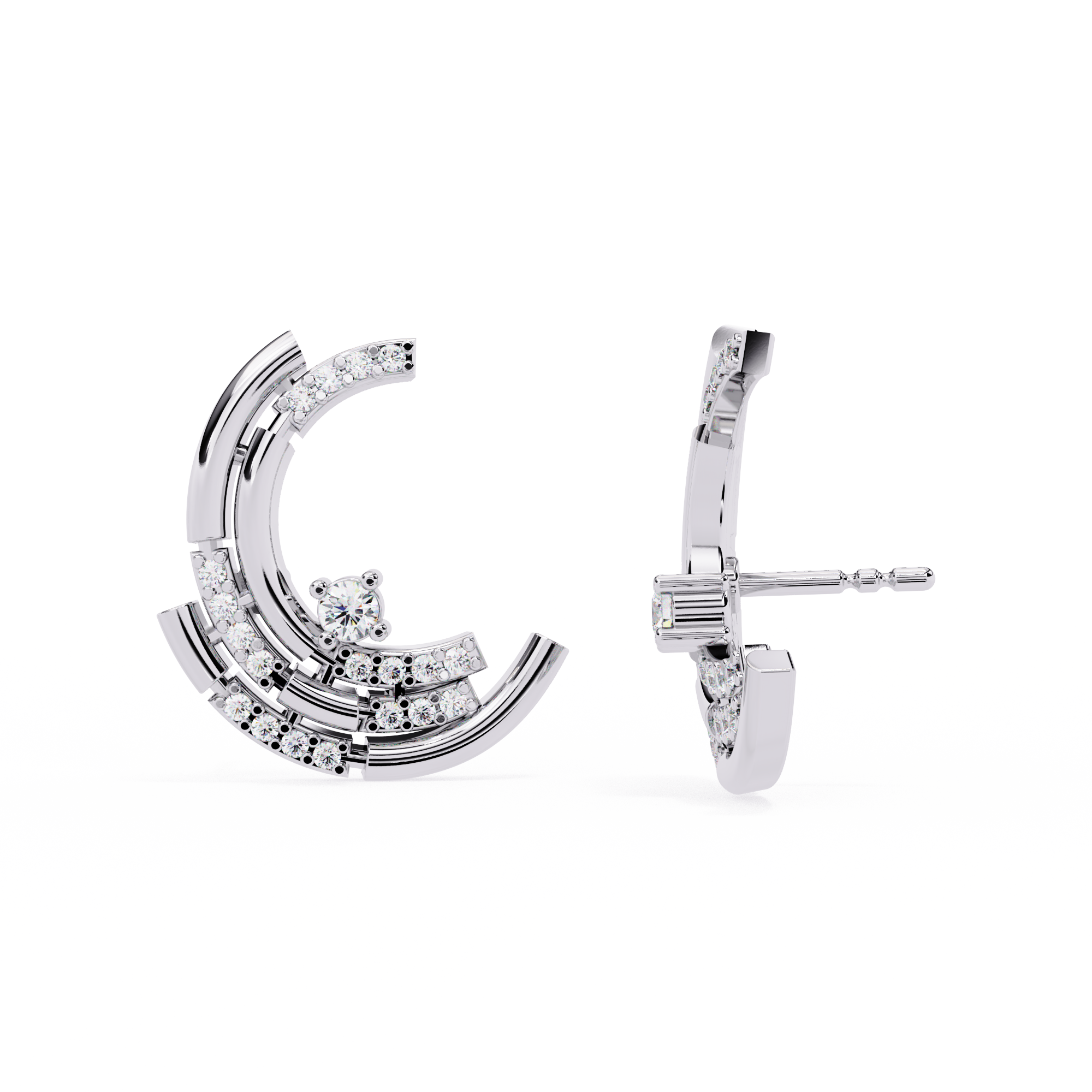 0.21 CT MODERN ARCH EARRING 18K