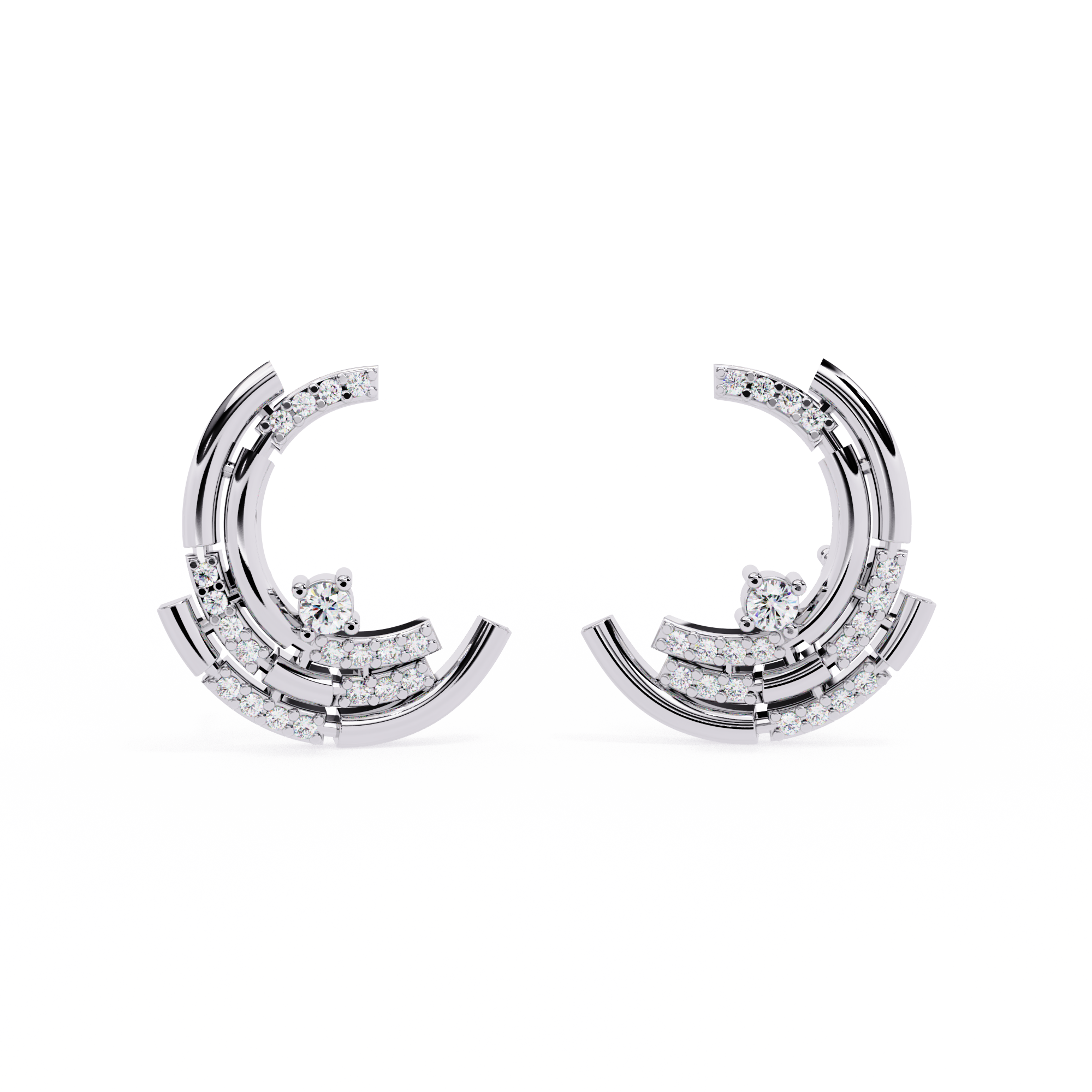 0.21 CT MODERN ARCH EARRING 18K