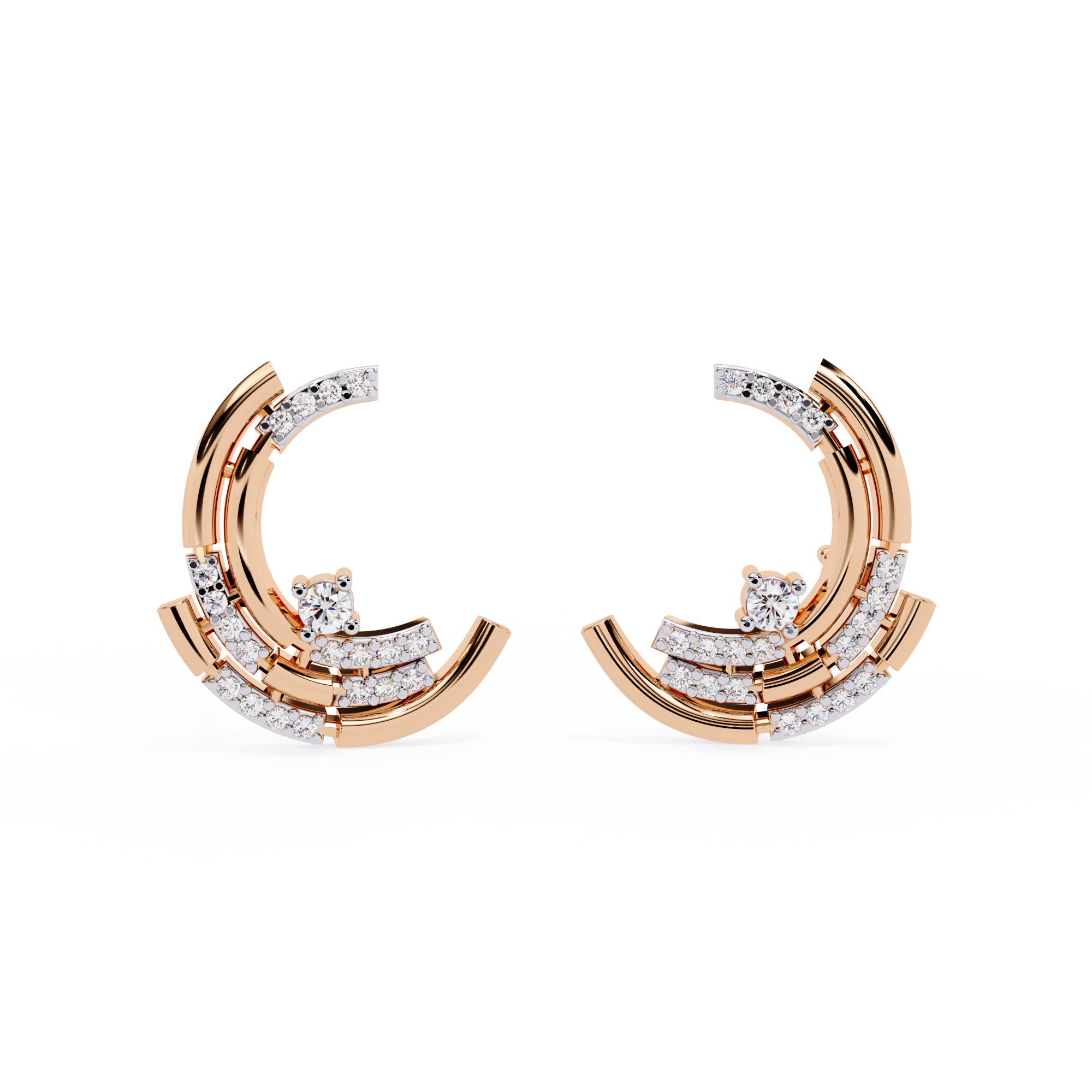 0.21 CT MODERN ARCH EARRING 9k