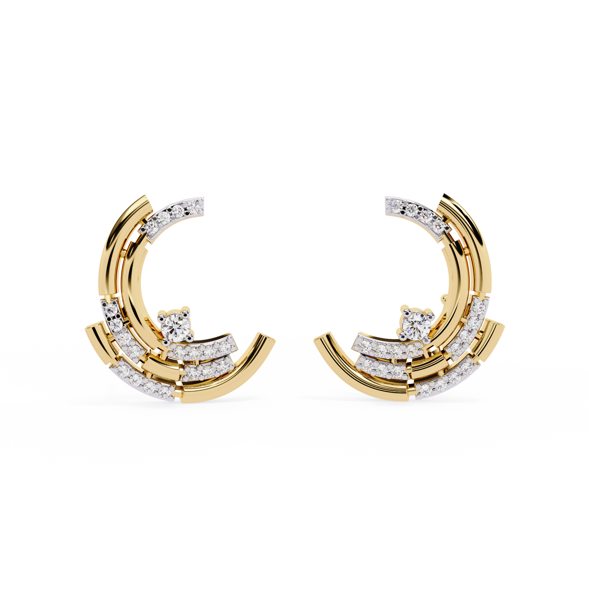 0.21 CT MODERN ARCH EARRING 9k