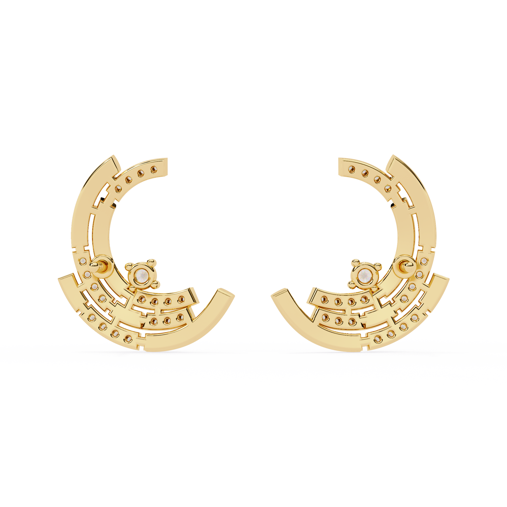 0.21 CT MODERN ARCH EARRING 18K