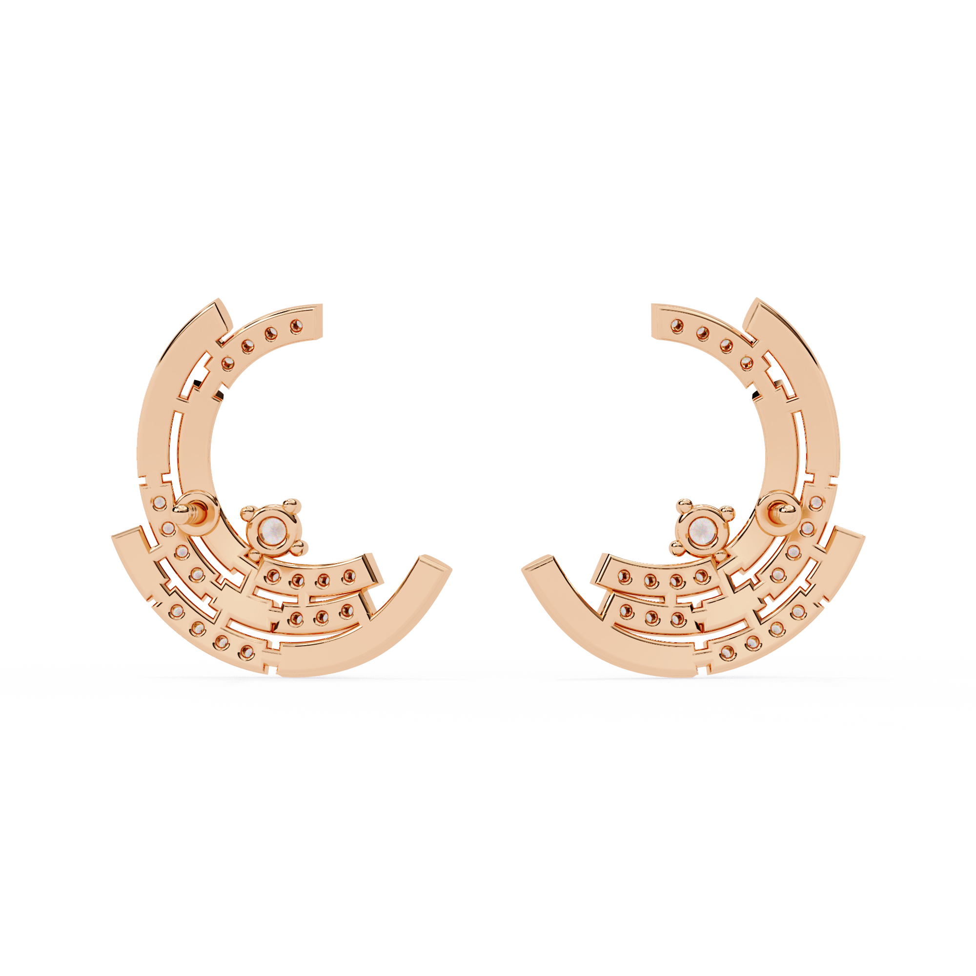 0.21 CT MODERN ARCH EARRING 18K