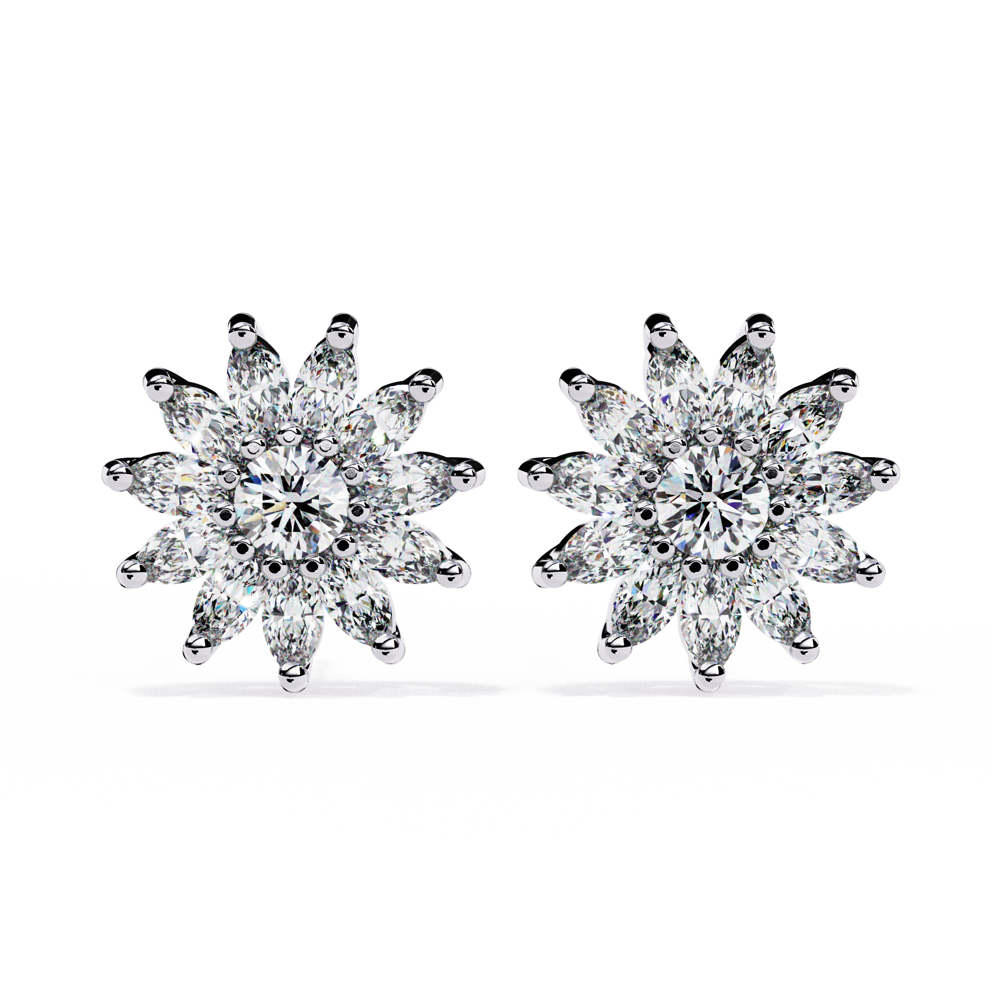 1.31 CT SOLAR BLOOM EARRING 18K
