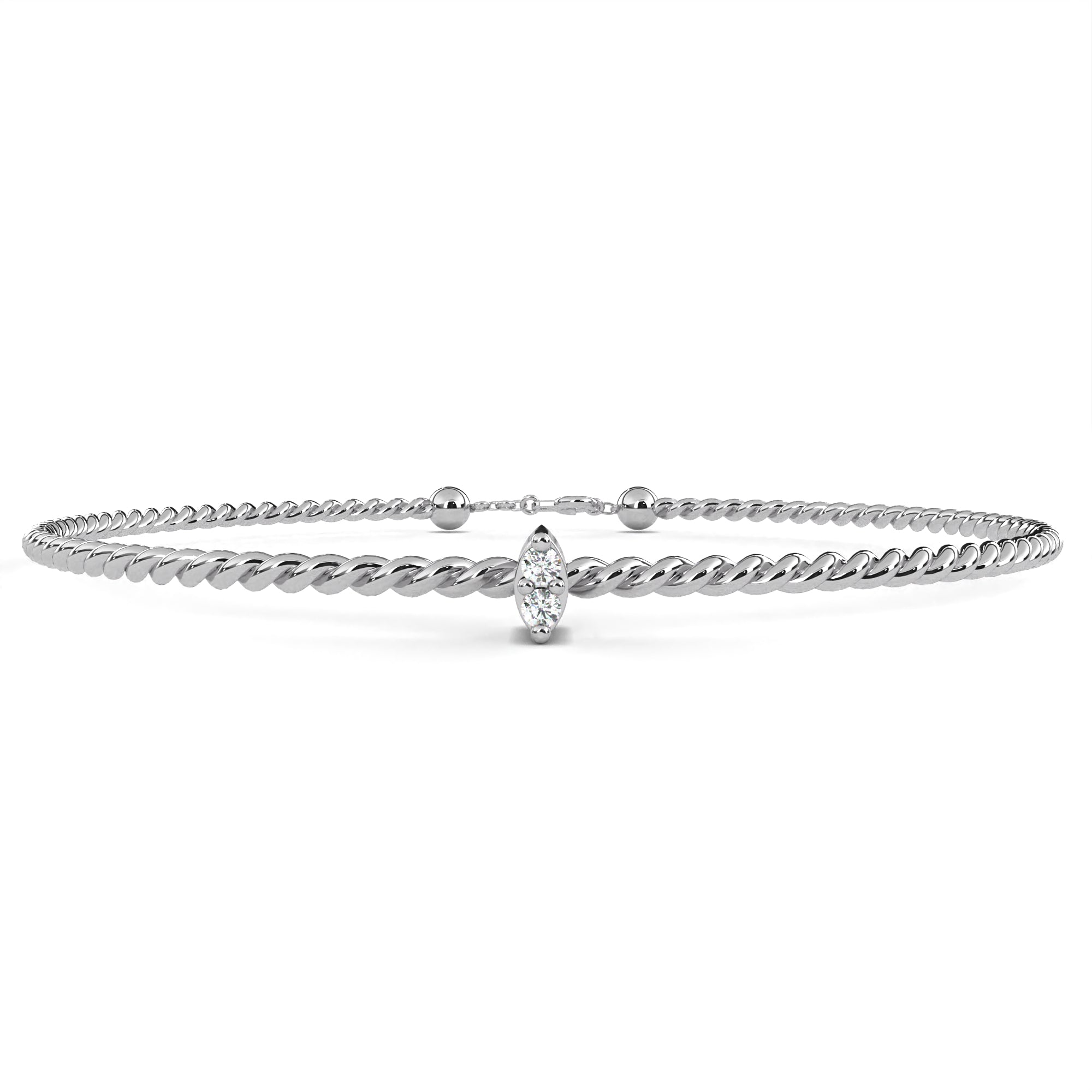 0.01 carat round diamond bracelet 9k