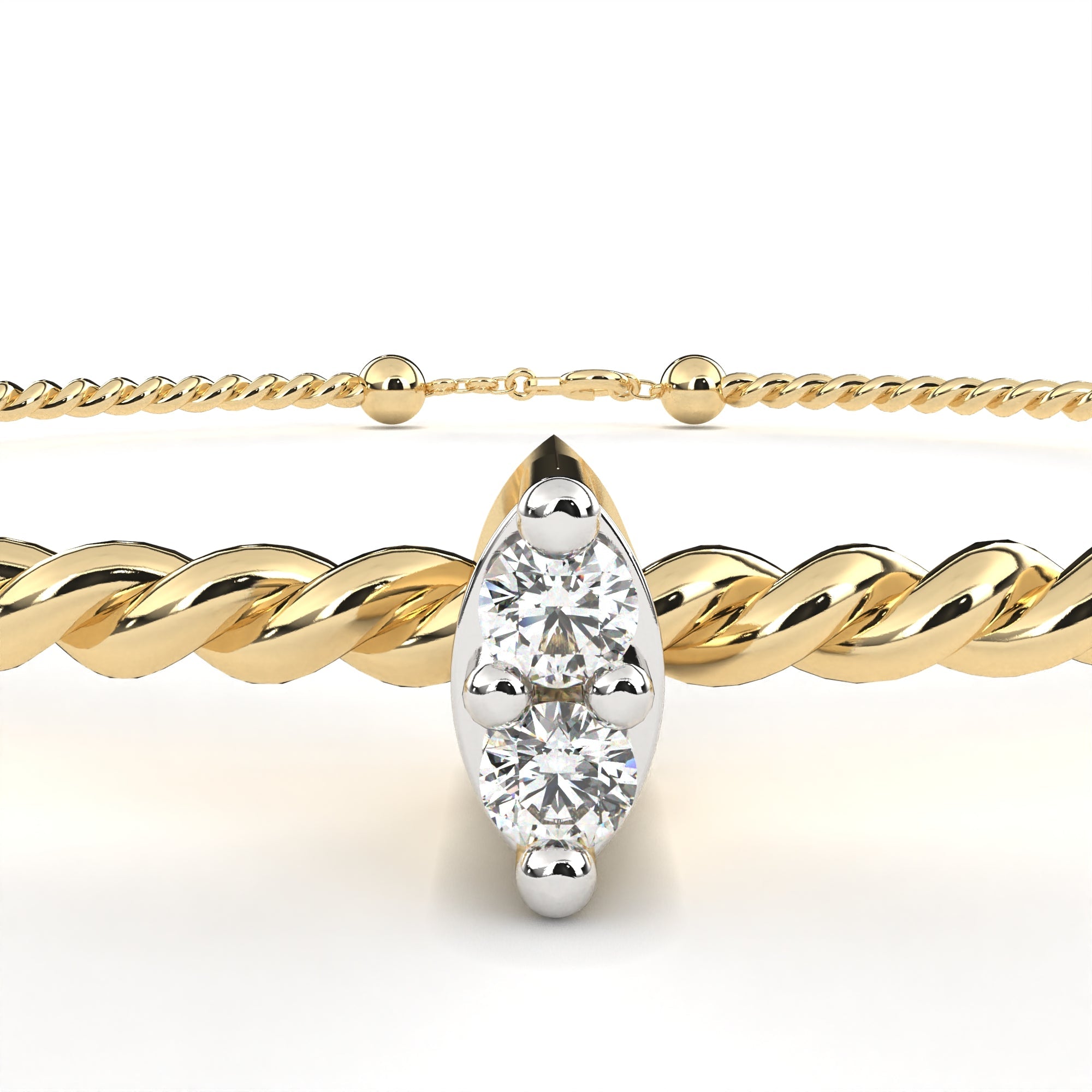 0.01 carat round diamond bracelet 9k