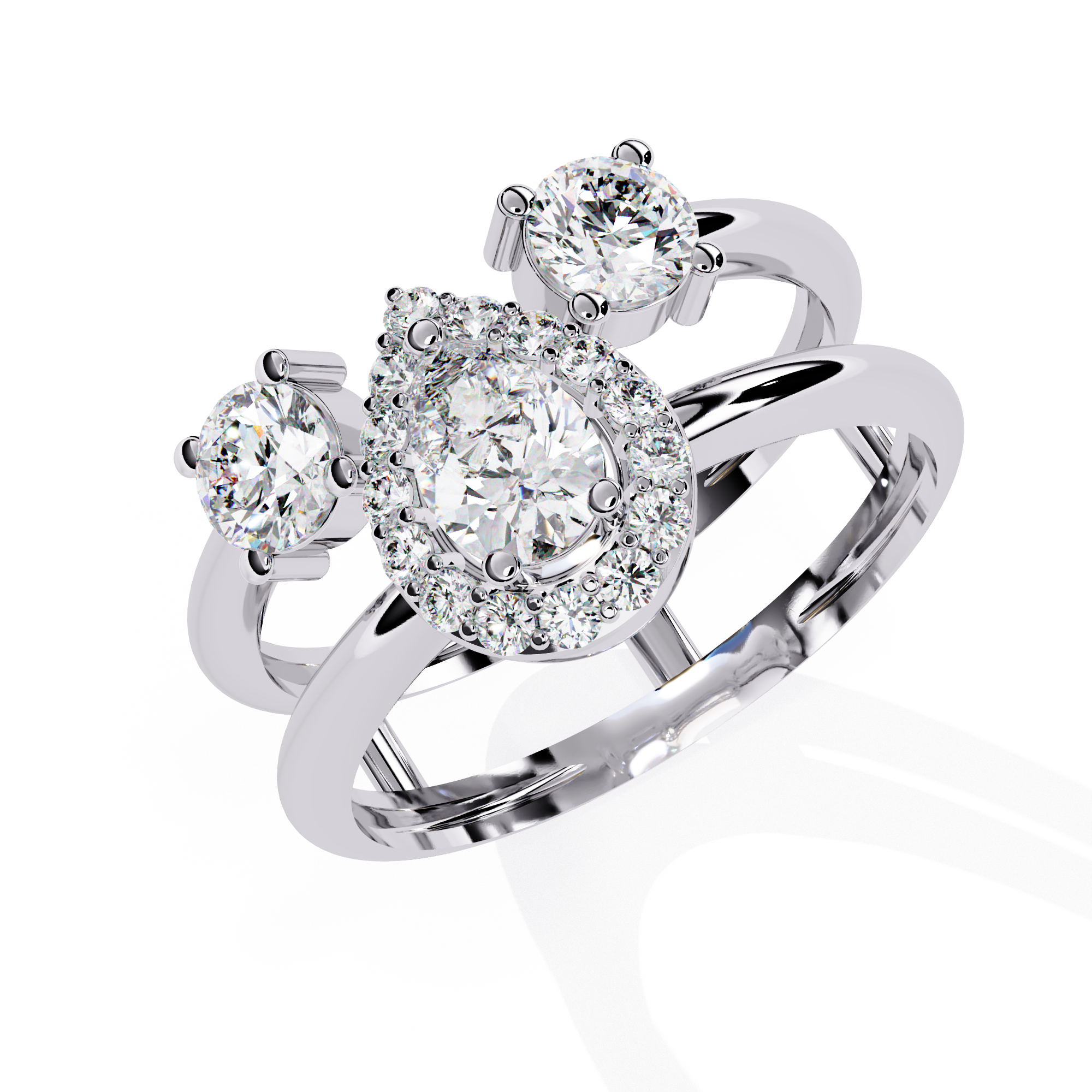 1.28 CT HALO DROPLET BAND 18K