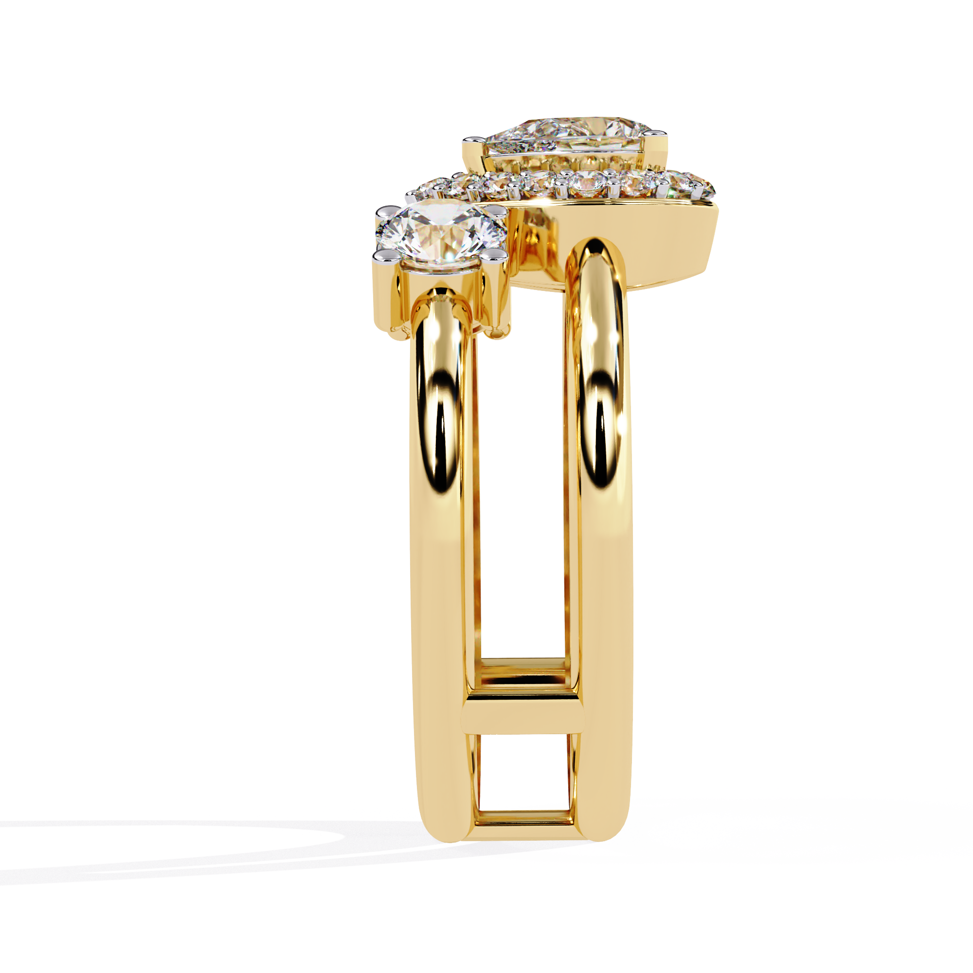 1.28 CT HALO DROPLET BAND 18K