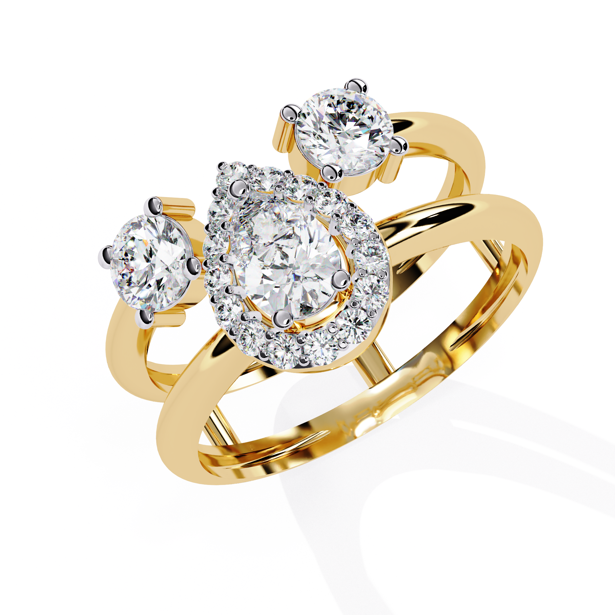 1.28 CT HALO DROPLET BAND 18K