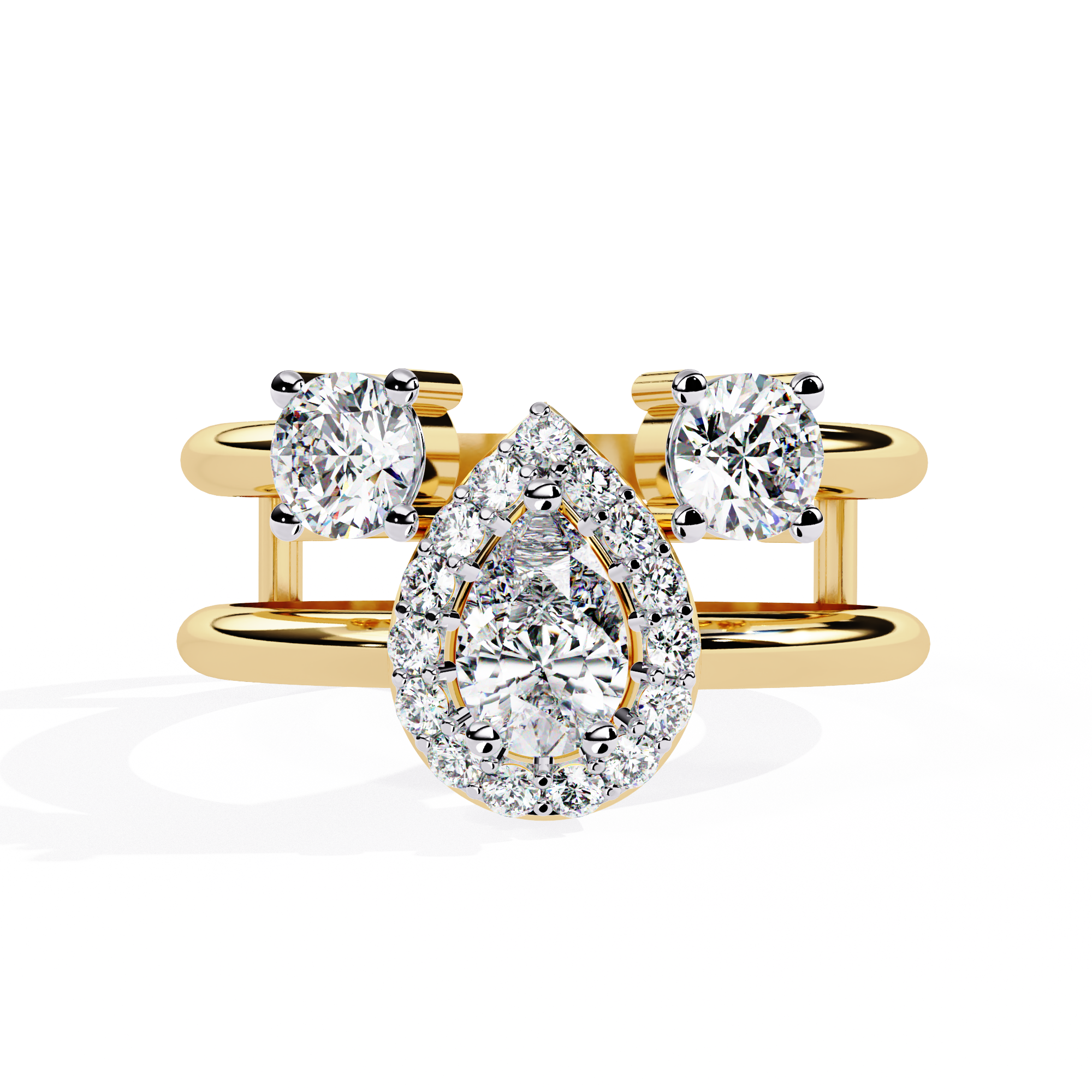 1.28 CT HALO DROPLET BAND 18K
