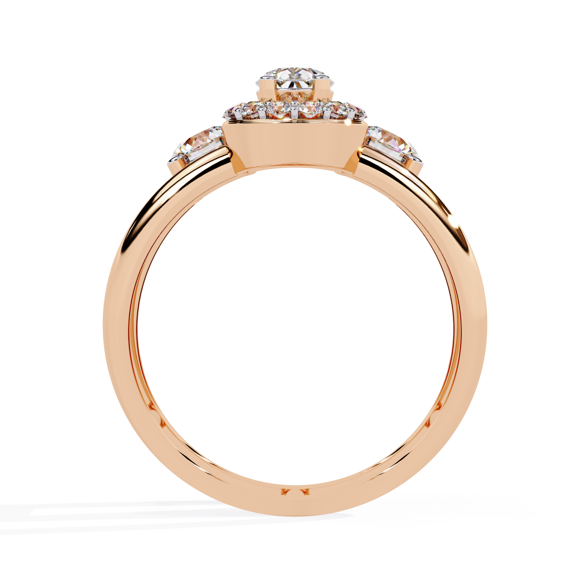 1.28 CT HALO DROPLET BAND 18K
