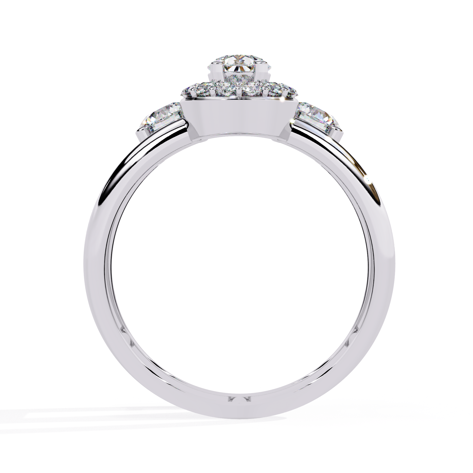 1.28 CT HALO DROPLET BAND 18K