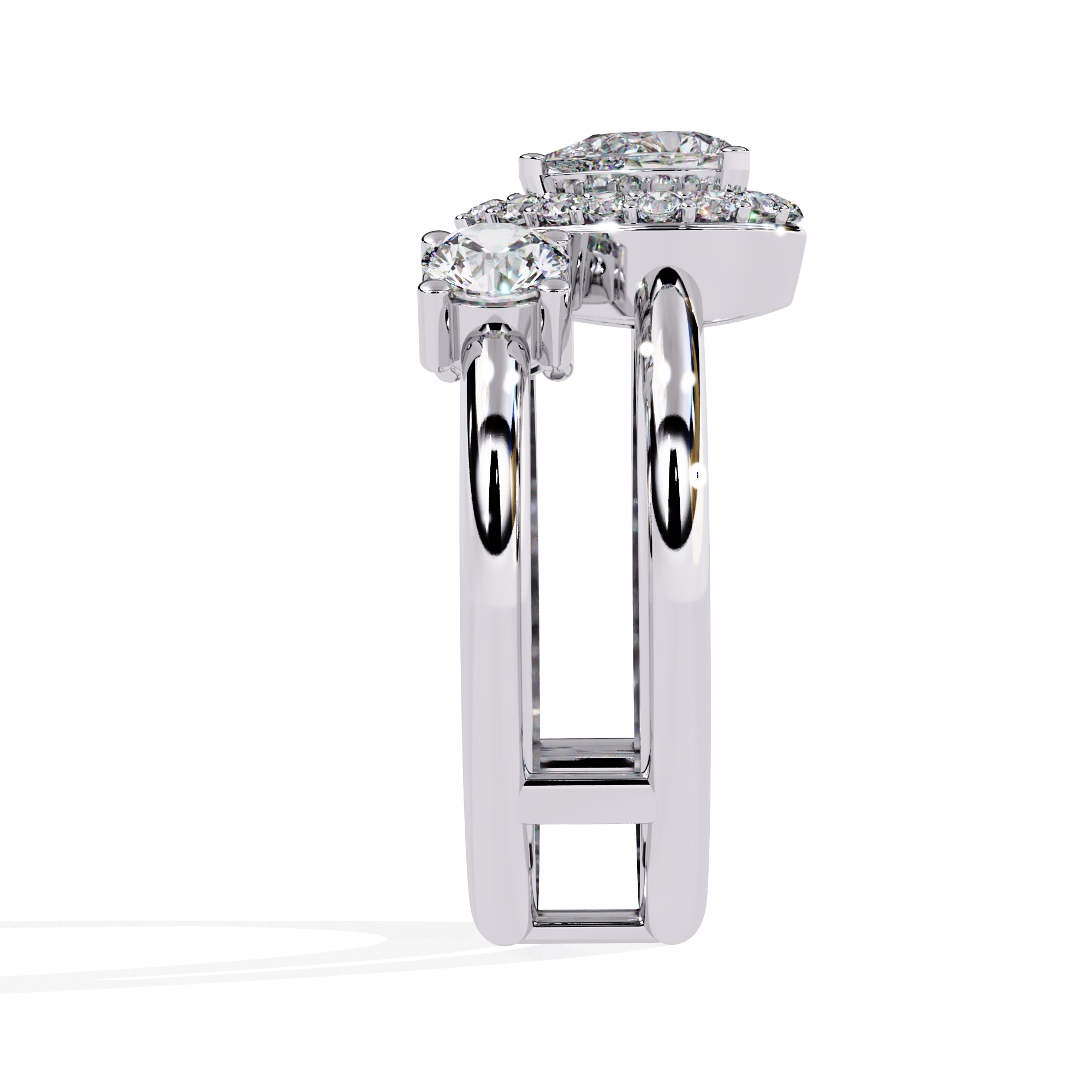 1.28 CT HALO DROPLET BAND 18K