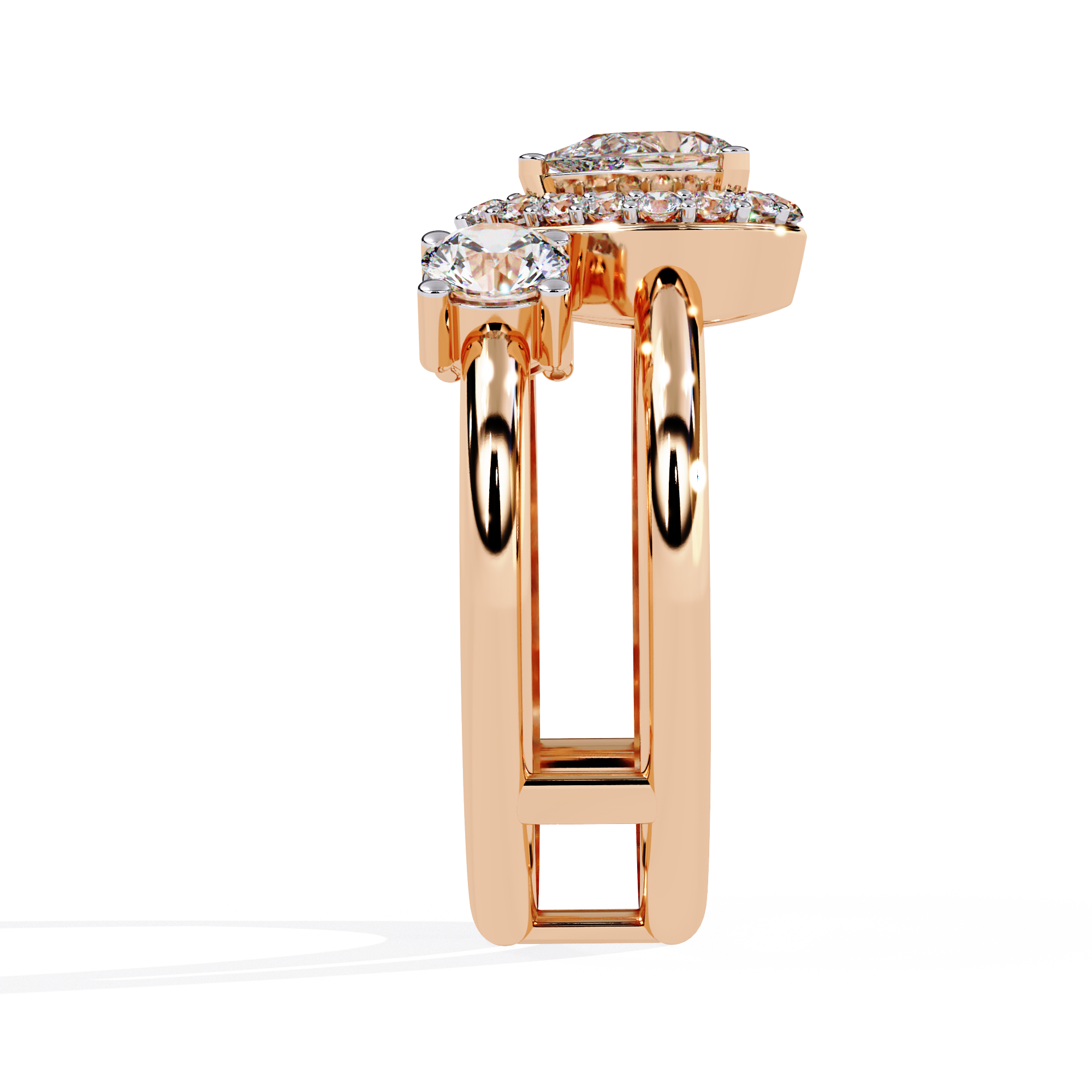 1.28 CT HALO DROPLET BAND 18K