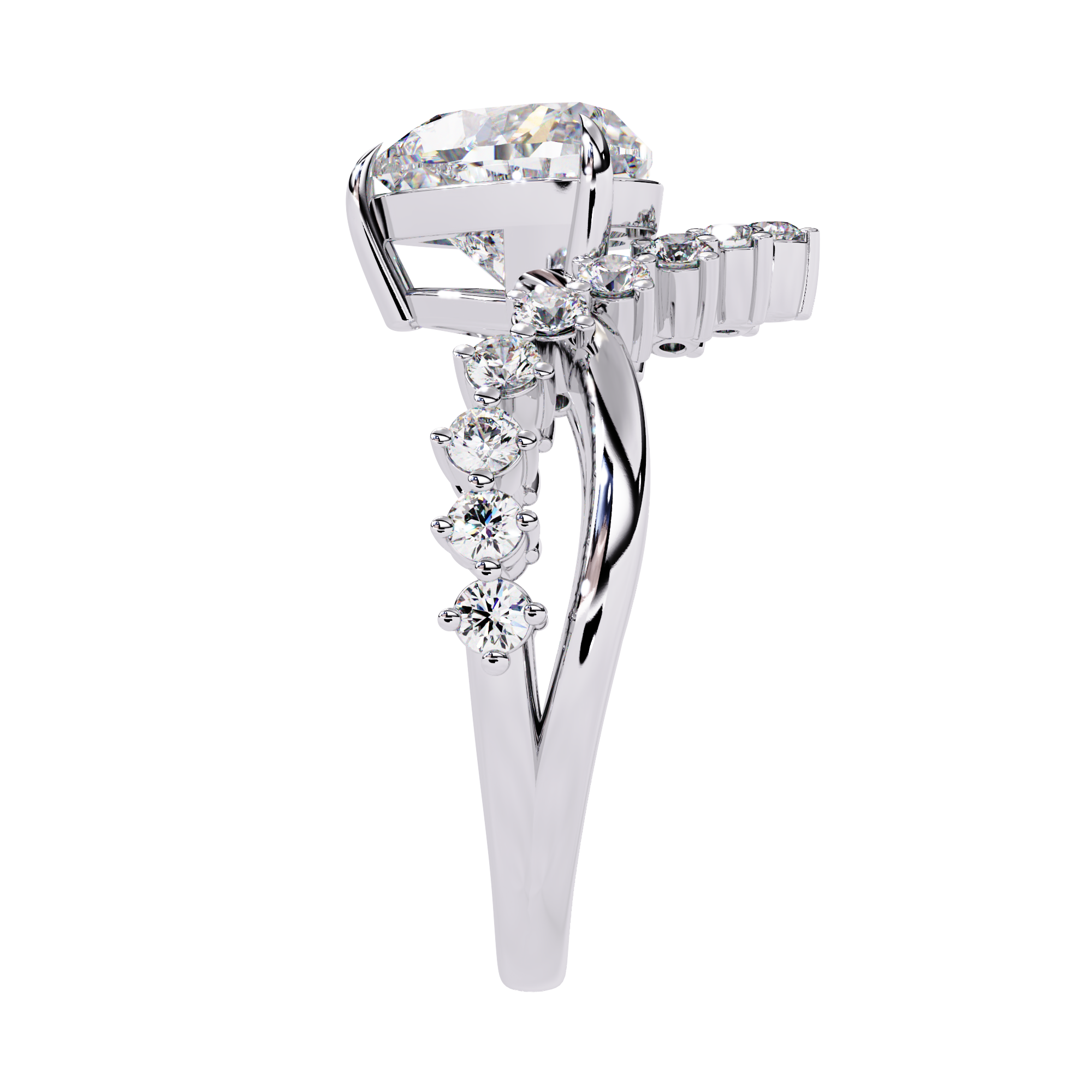 2.62 CT ROYAL HEART CROWN BAND 18K