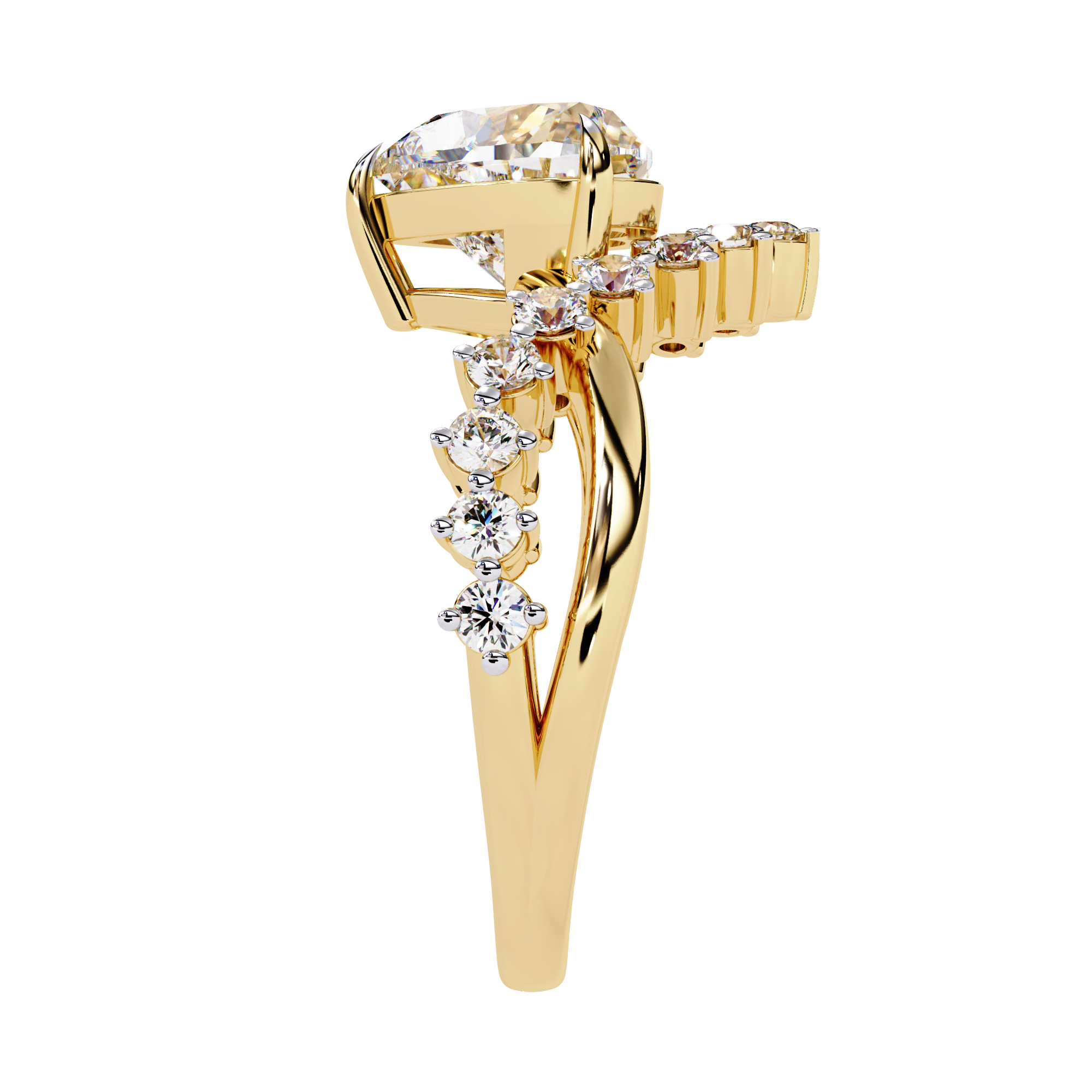 2.62 CT ROYAL HEART CROWN BAND 18K