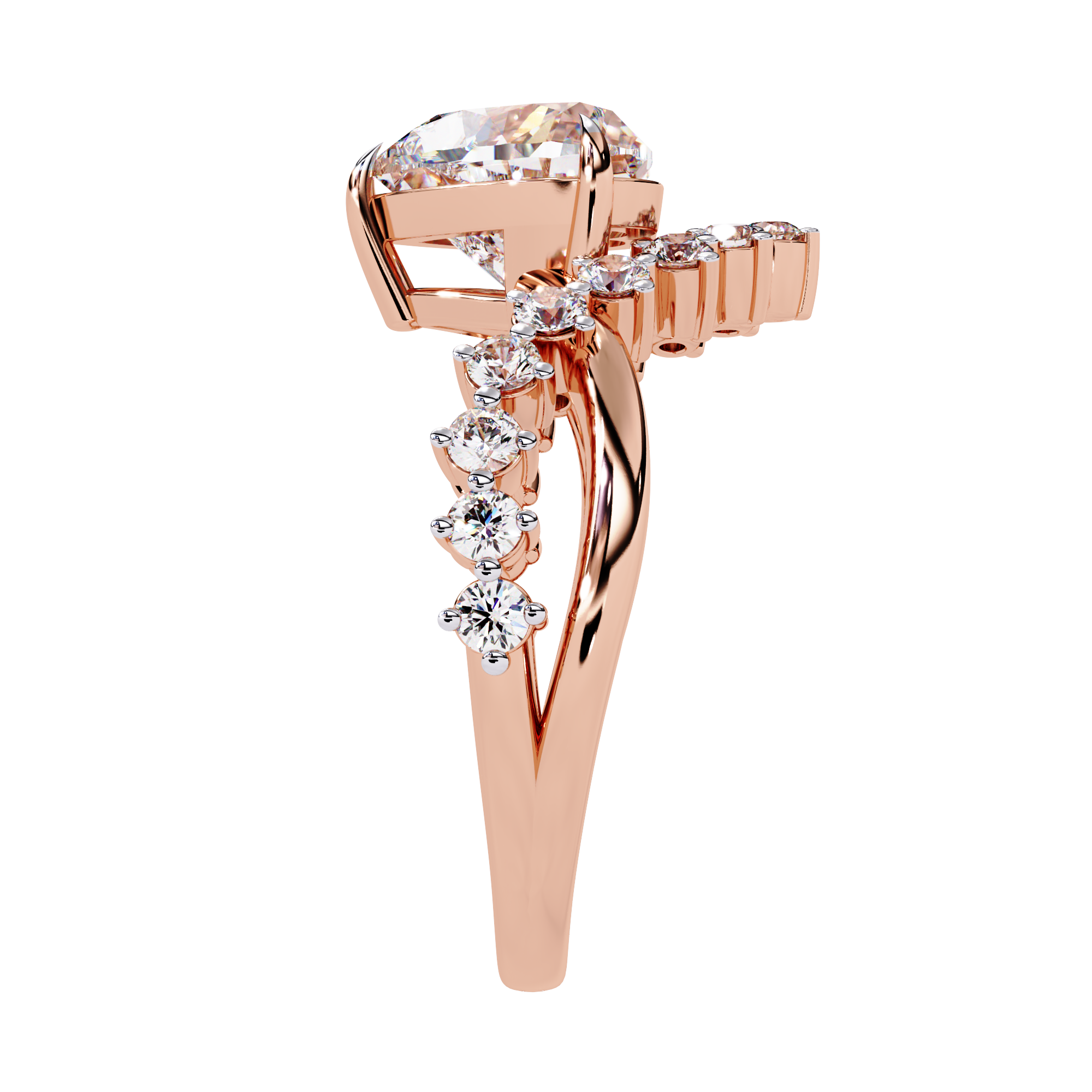 2.62 CT ROYAL HEART CROWN BAND 18K