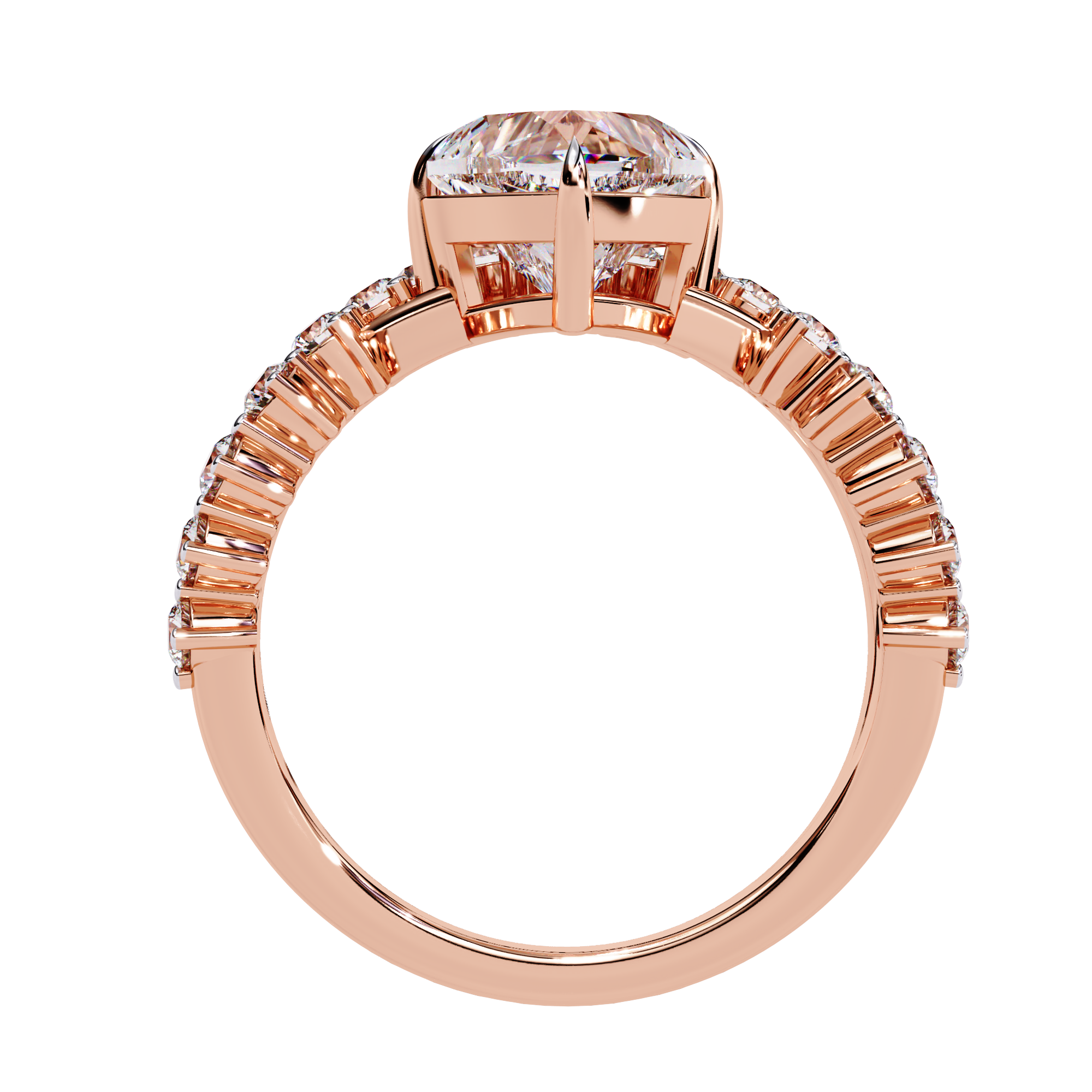 2.62 CT ROYAL HEART CROWN BAND 18K