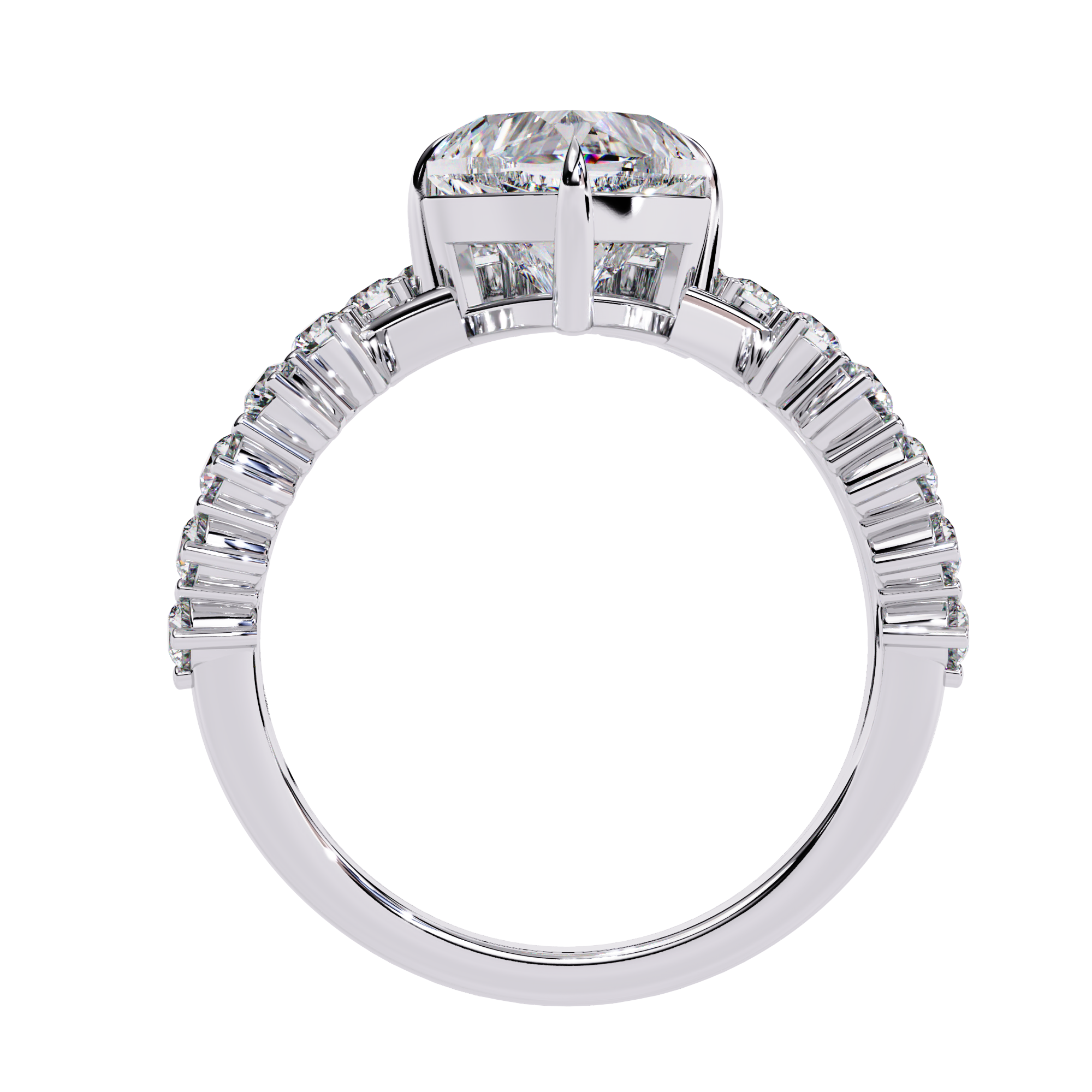 2.62 CT ROYAL HEART CROWN BAND 18K