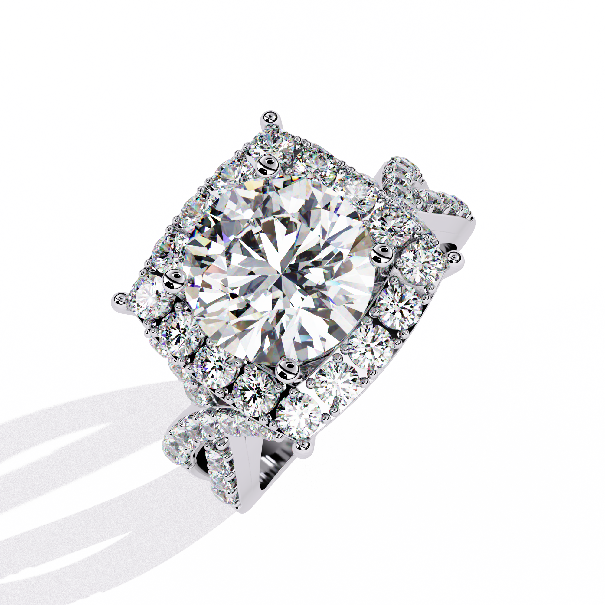 3.40 CT CUSHION EMBRACE BAND