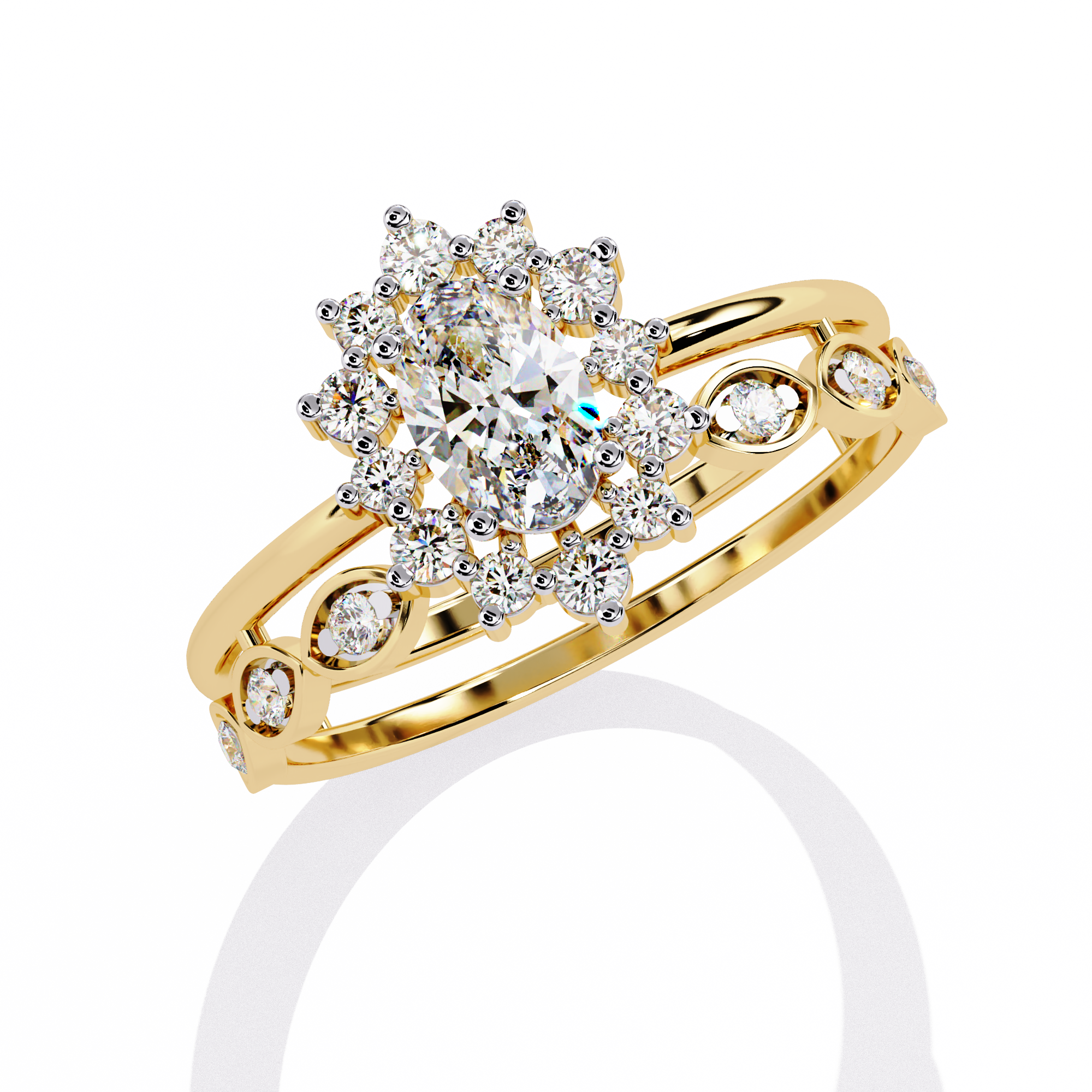0.58 CT ECLIPSE BLOSSOM BAND 18K