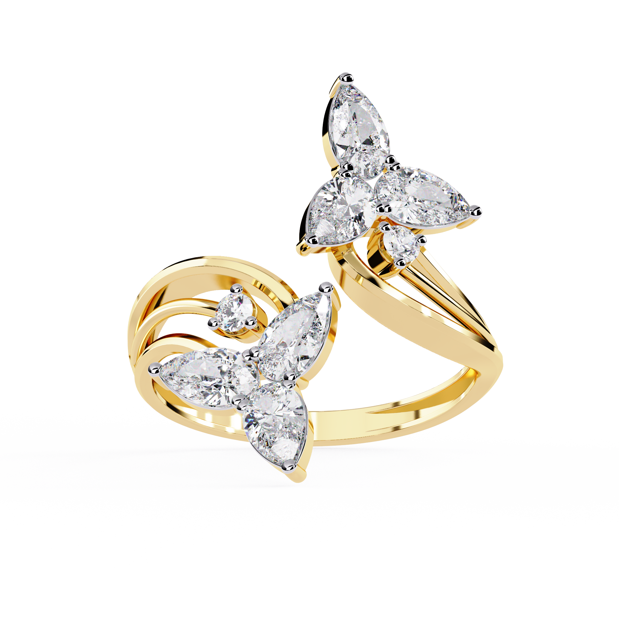0.99 CT TWIN BLOSSOM BAND