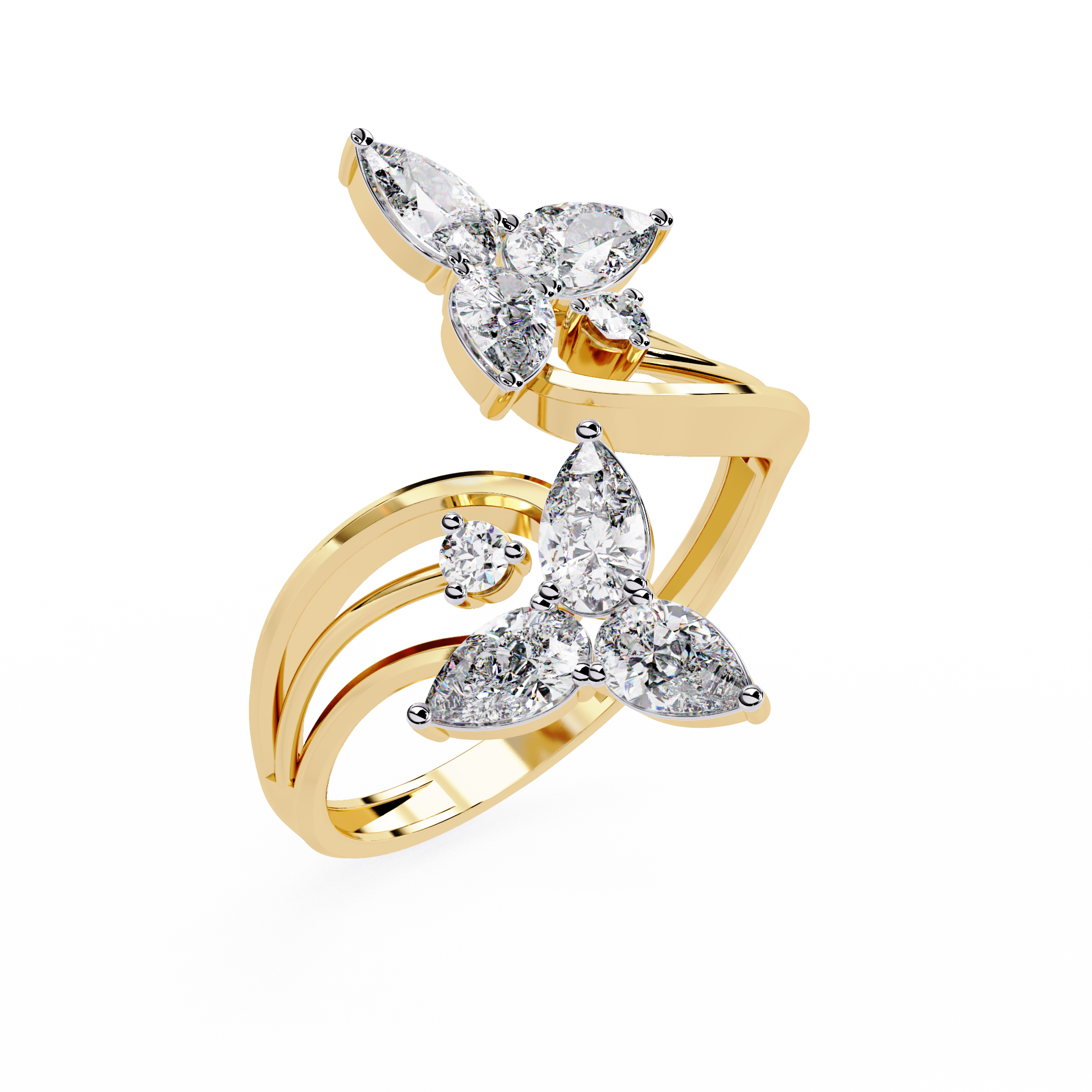 0.99 CT TWIN BLOSSOM BAND
