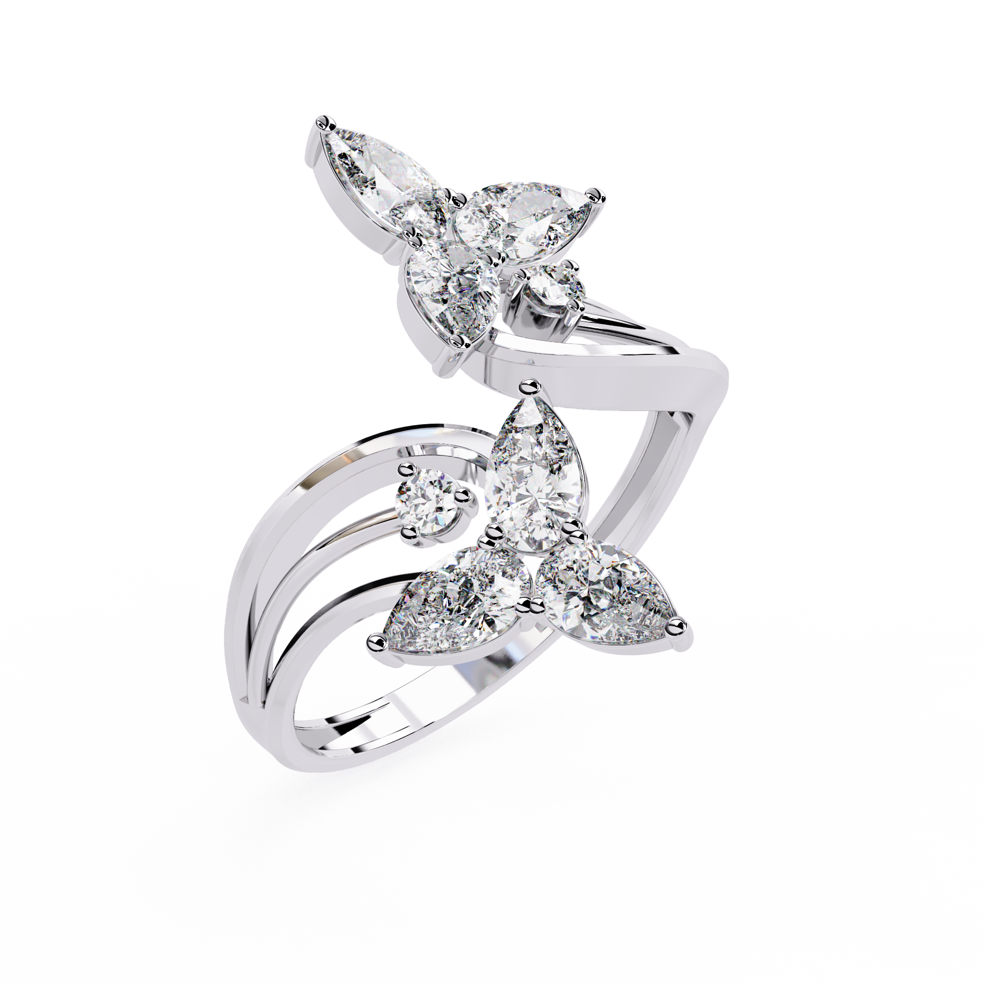 0.99 CT TWIN BLOSSOM BAND