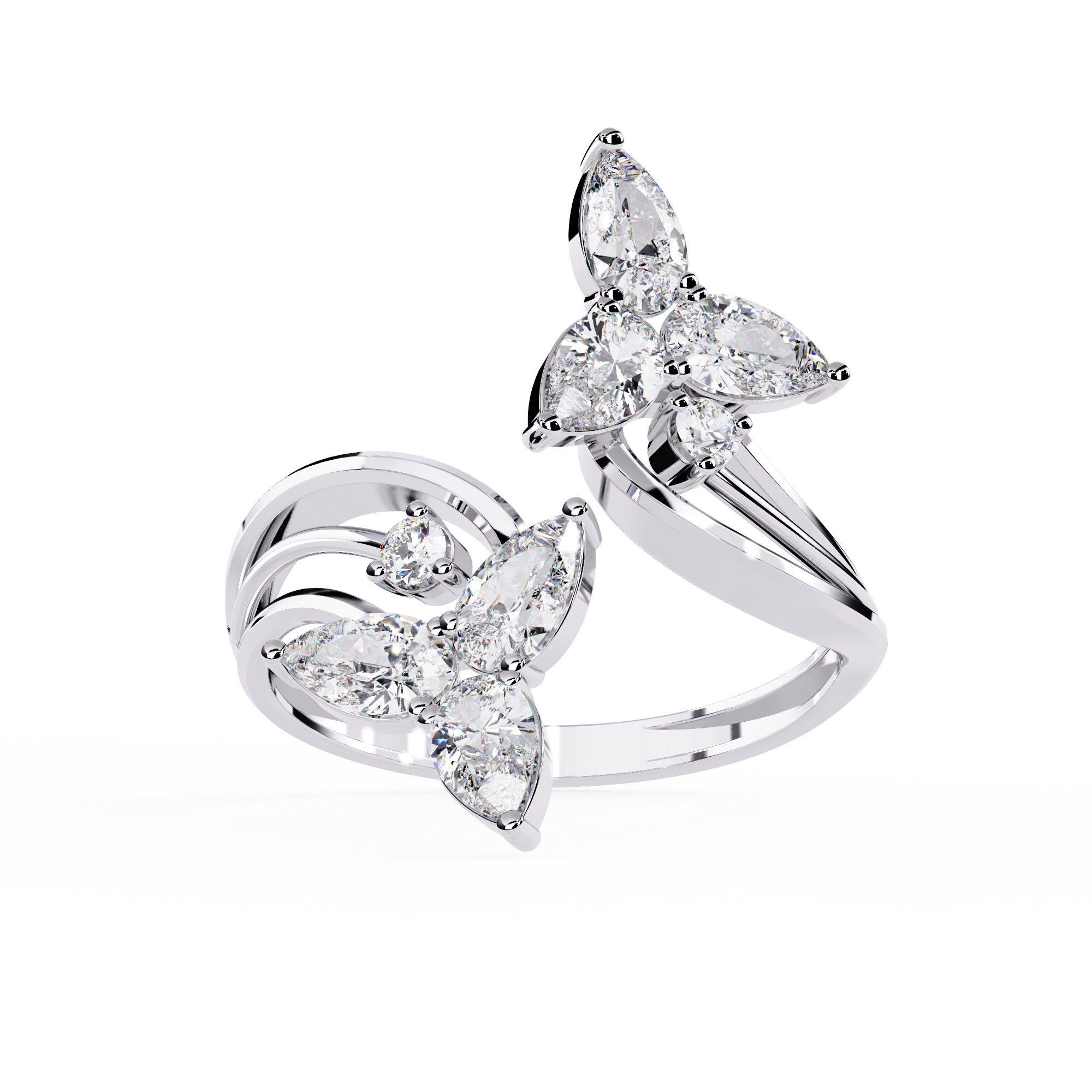 0.99 CT TWIN BLOSSOM BAND