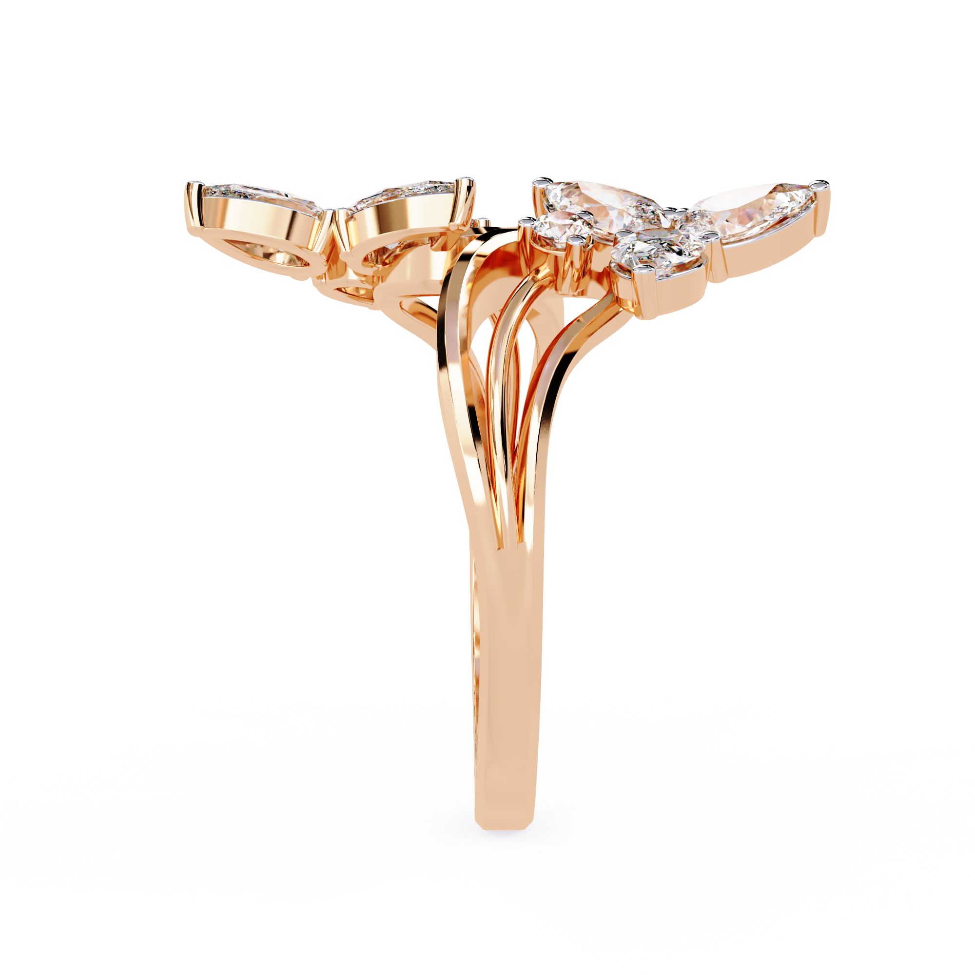 0.99 CT TWIN BLOSSOM BAND