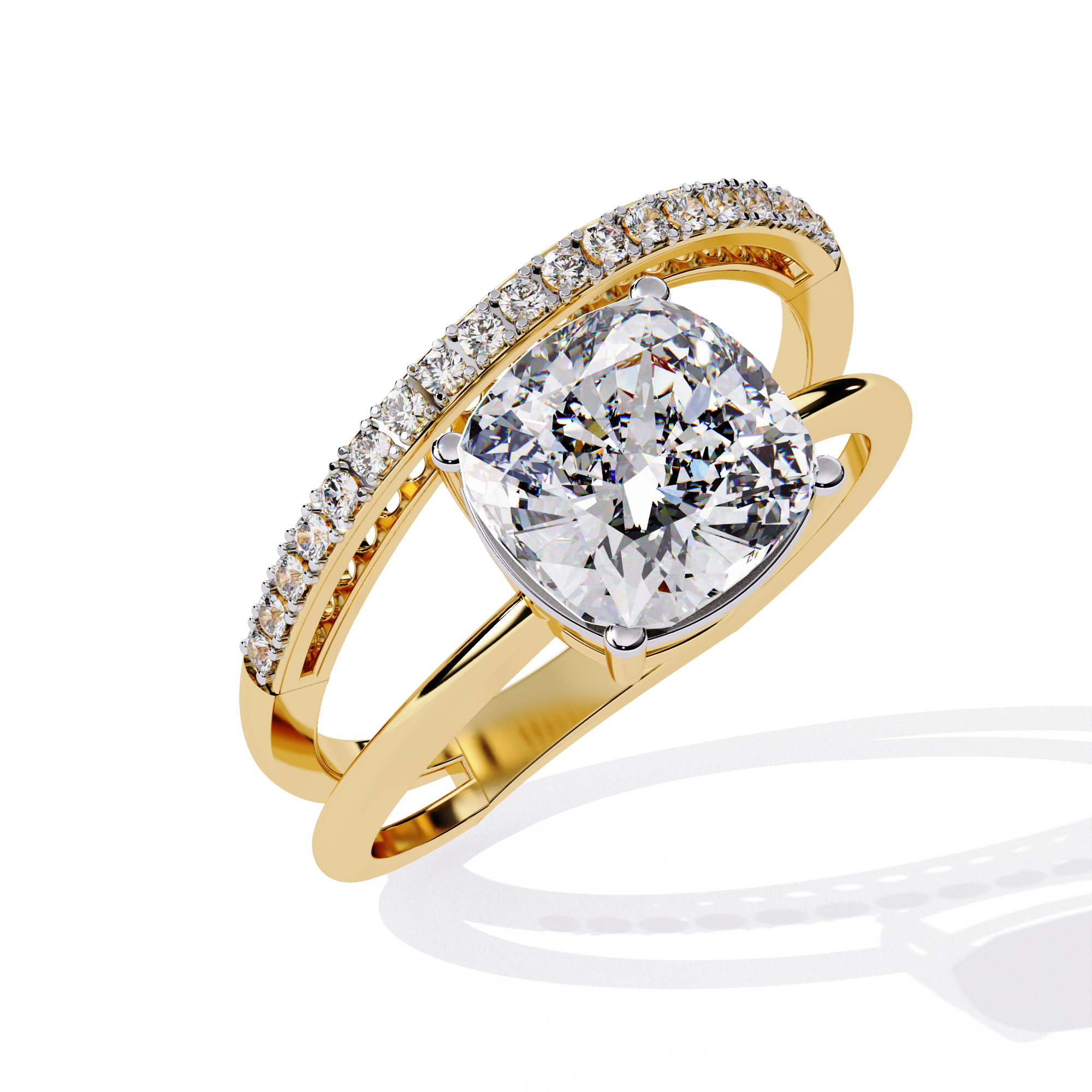 2.42 CT AURORA SPLIT-SHANK RING 18K