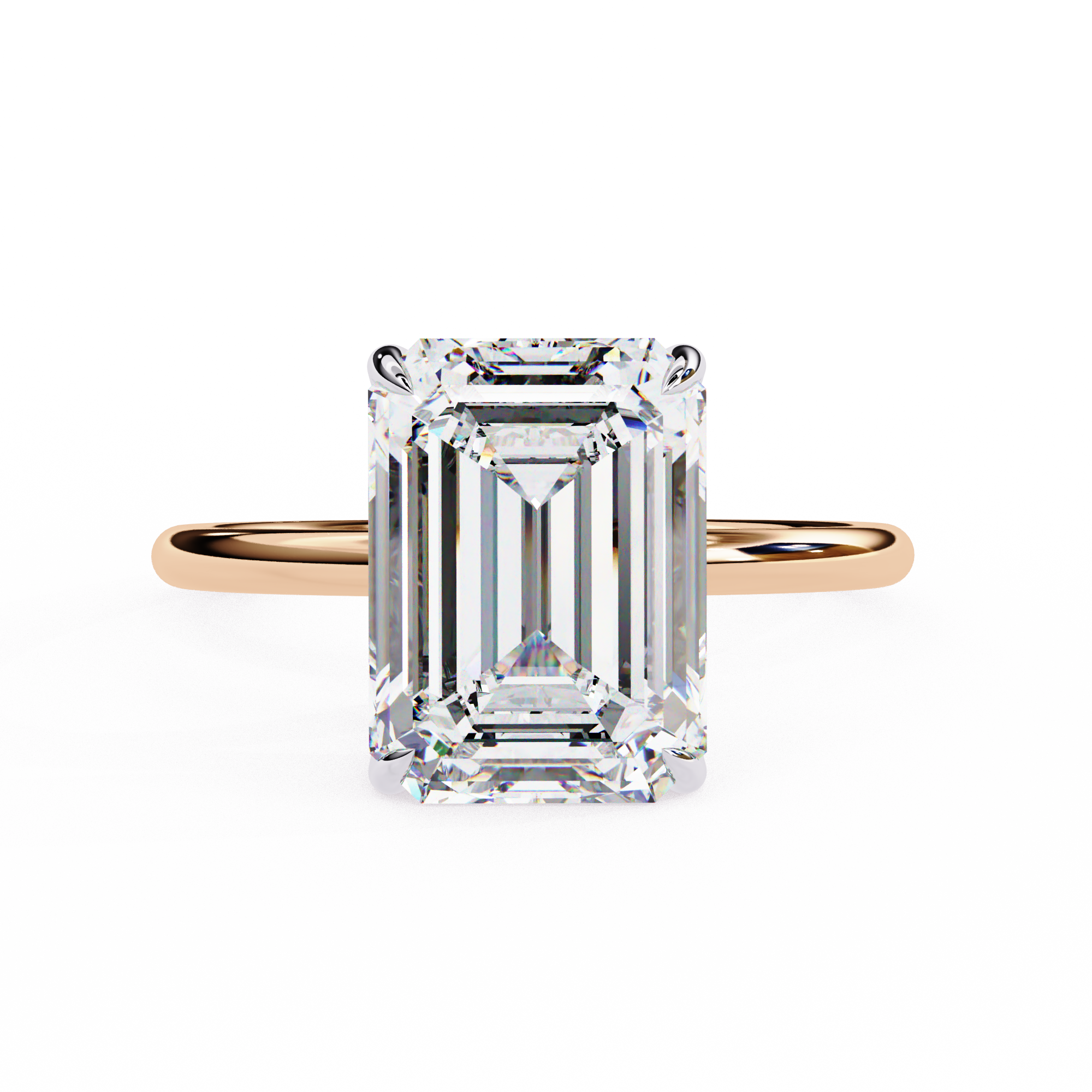2.62 ct Emerald-Round Harmony Ring 9k