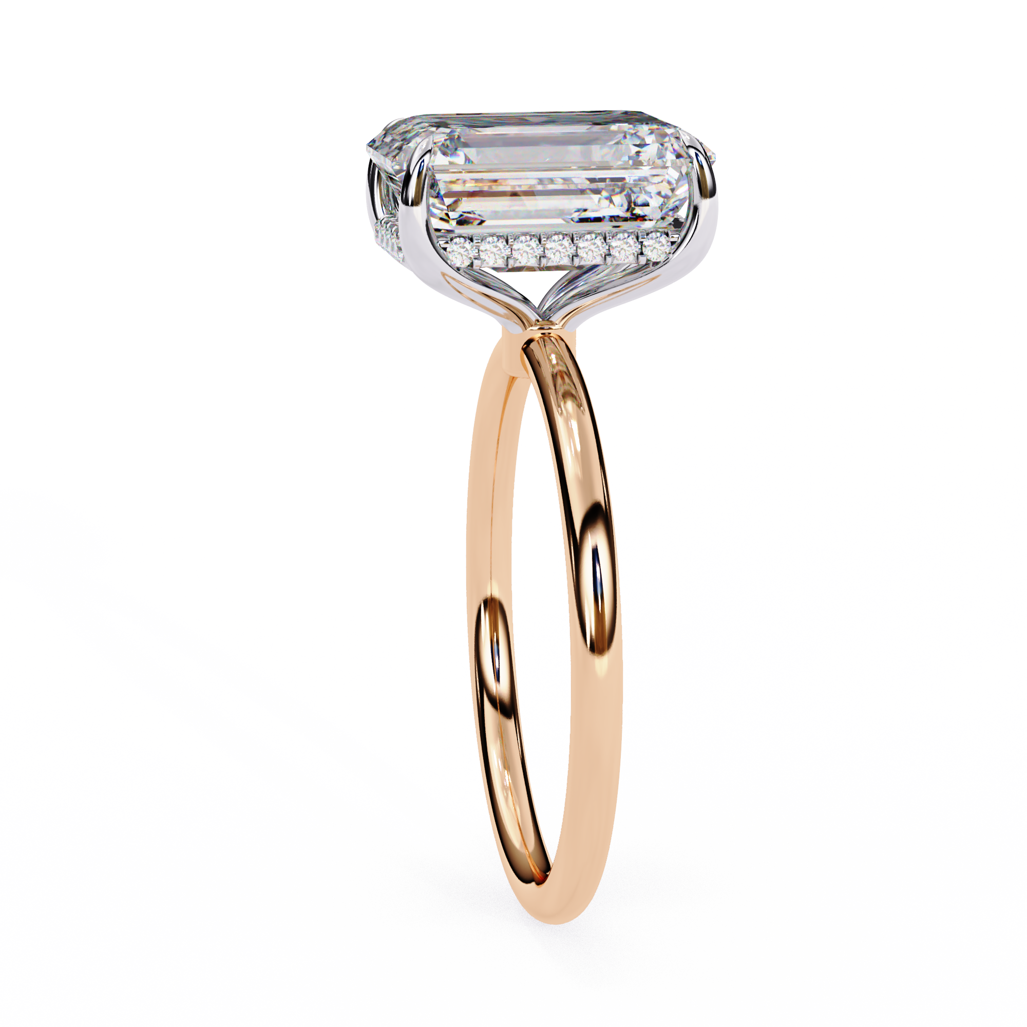 2.62 ct Emerald-Round Harmony Ring 9k
