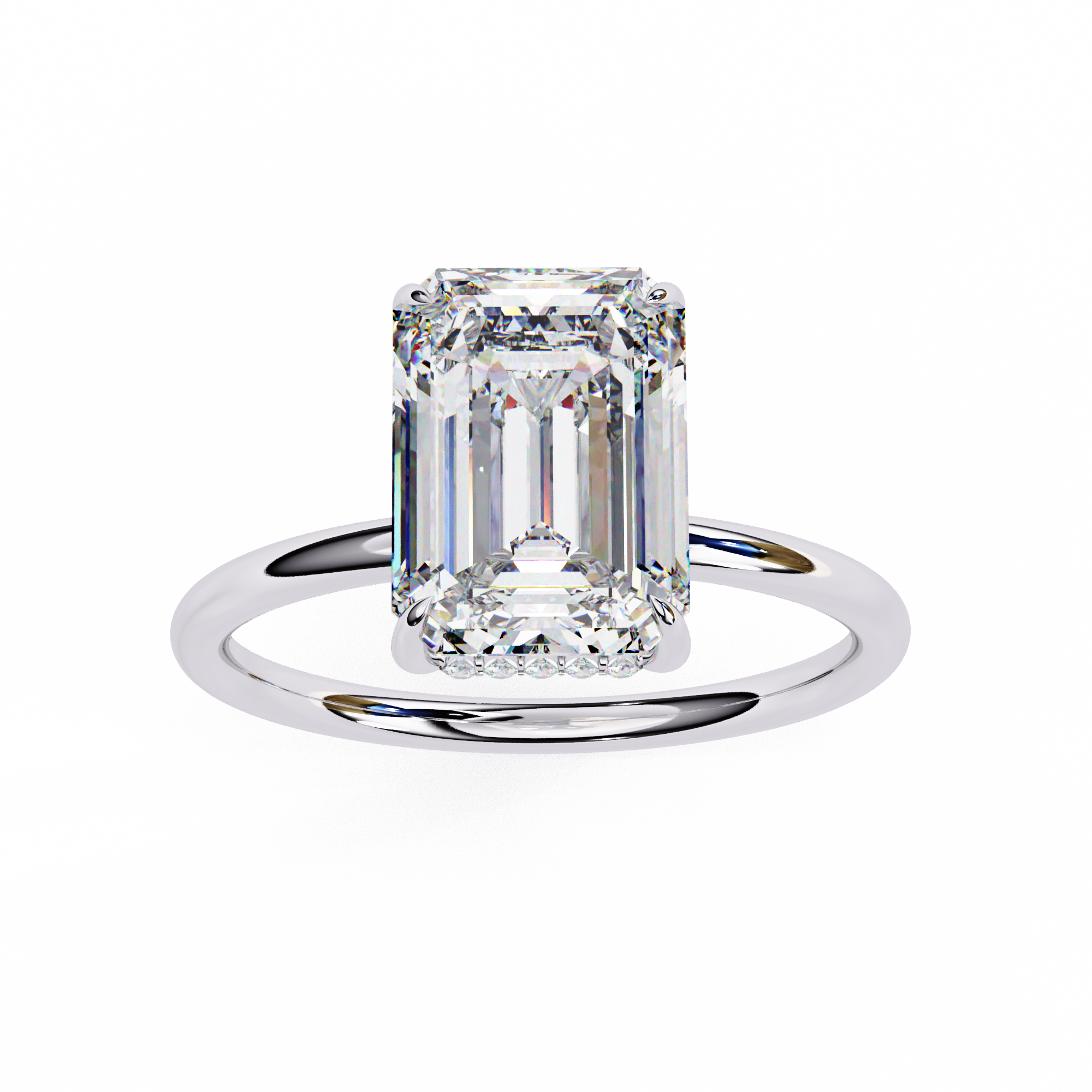2.62 ct Emerald-Round Harmony Ring 9k