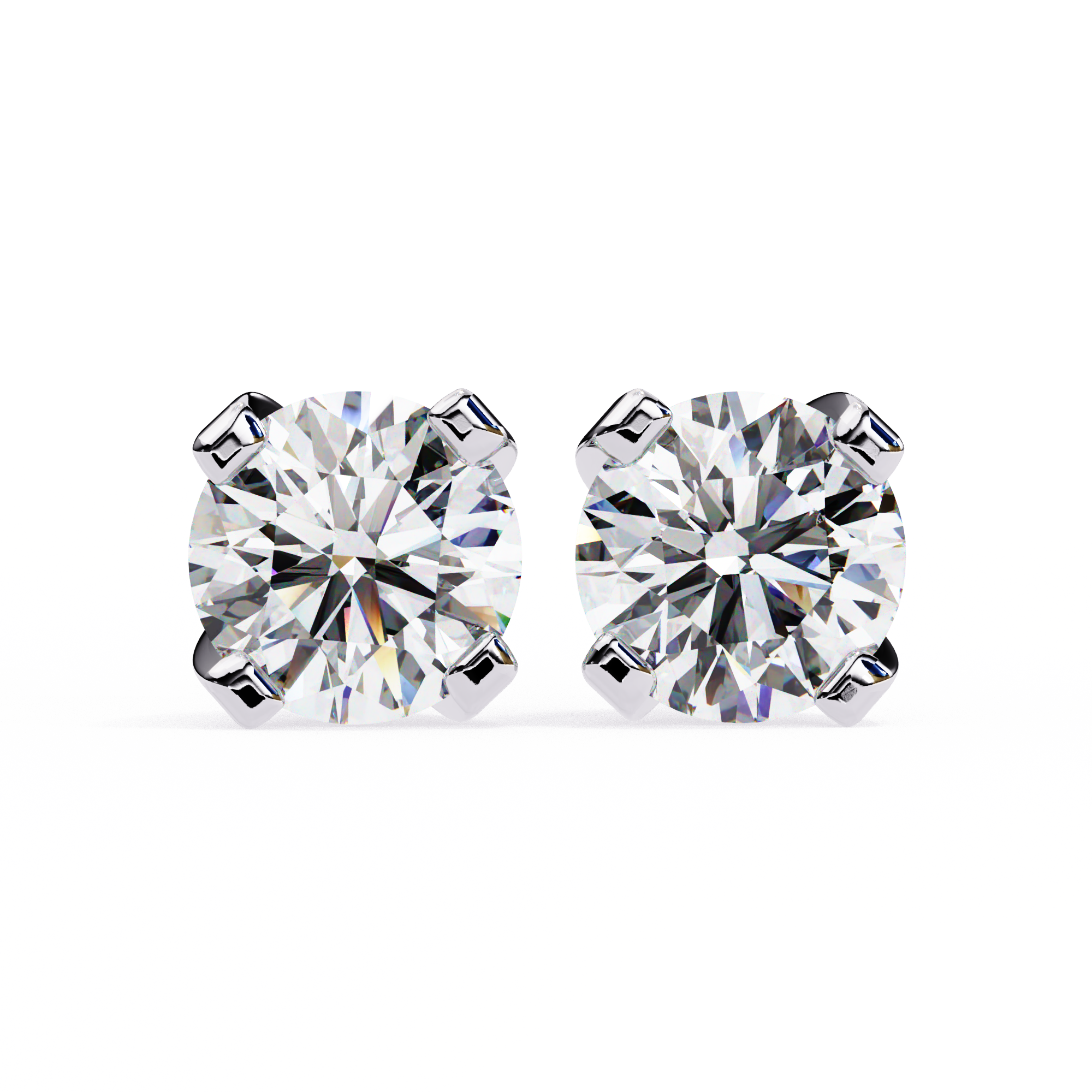 2.57 carat round earring