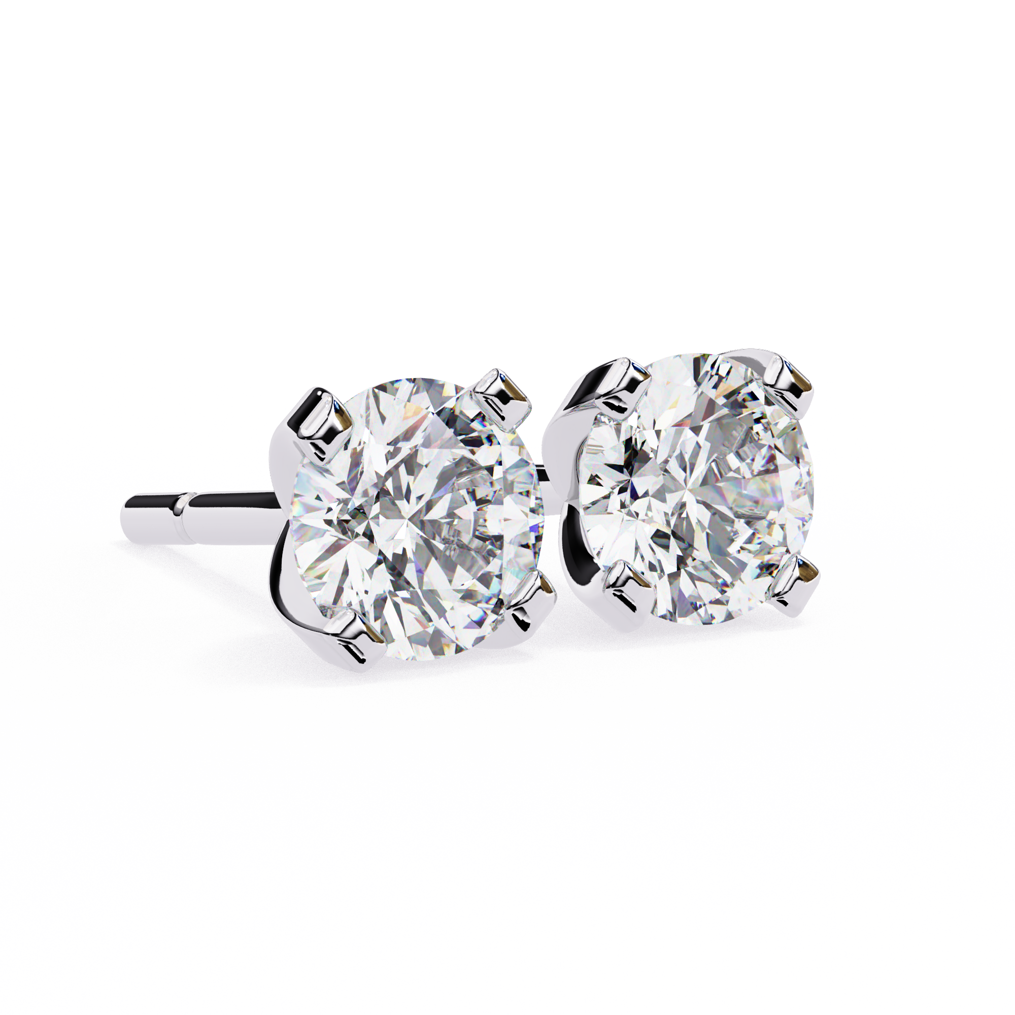 2.57 carat round earring