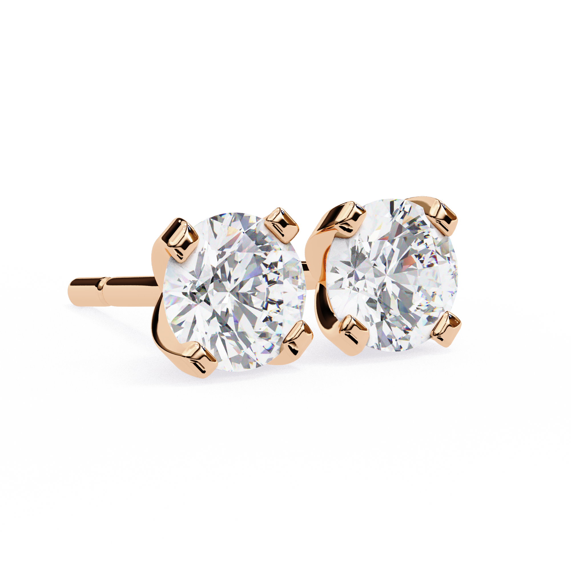 2.57 carat round earring