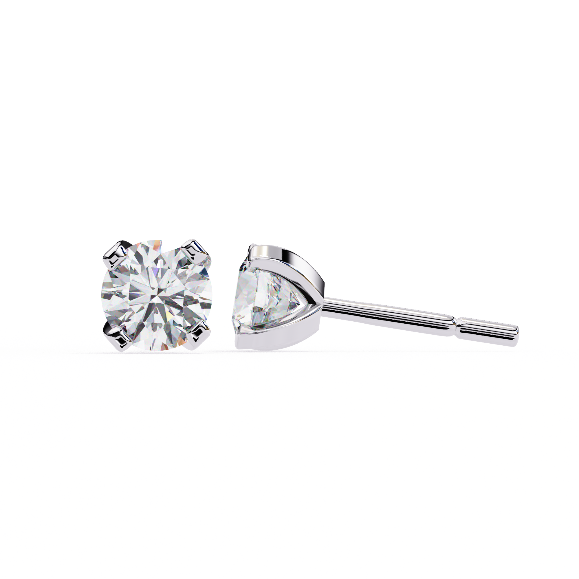 2.57 carat round earring