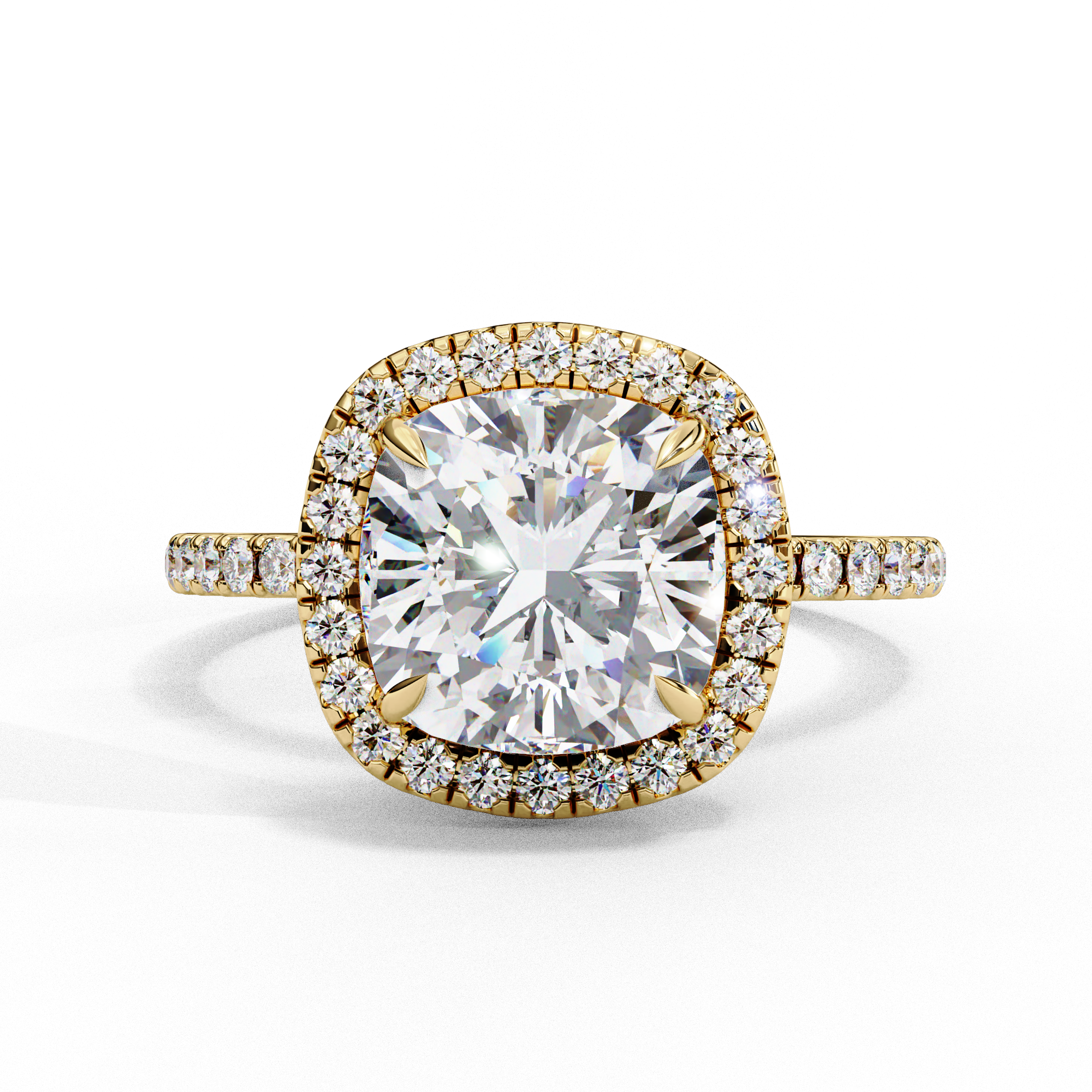 2.09 carat cushion square round rings