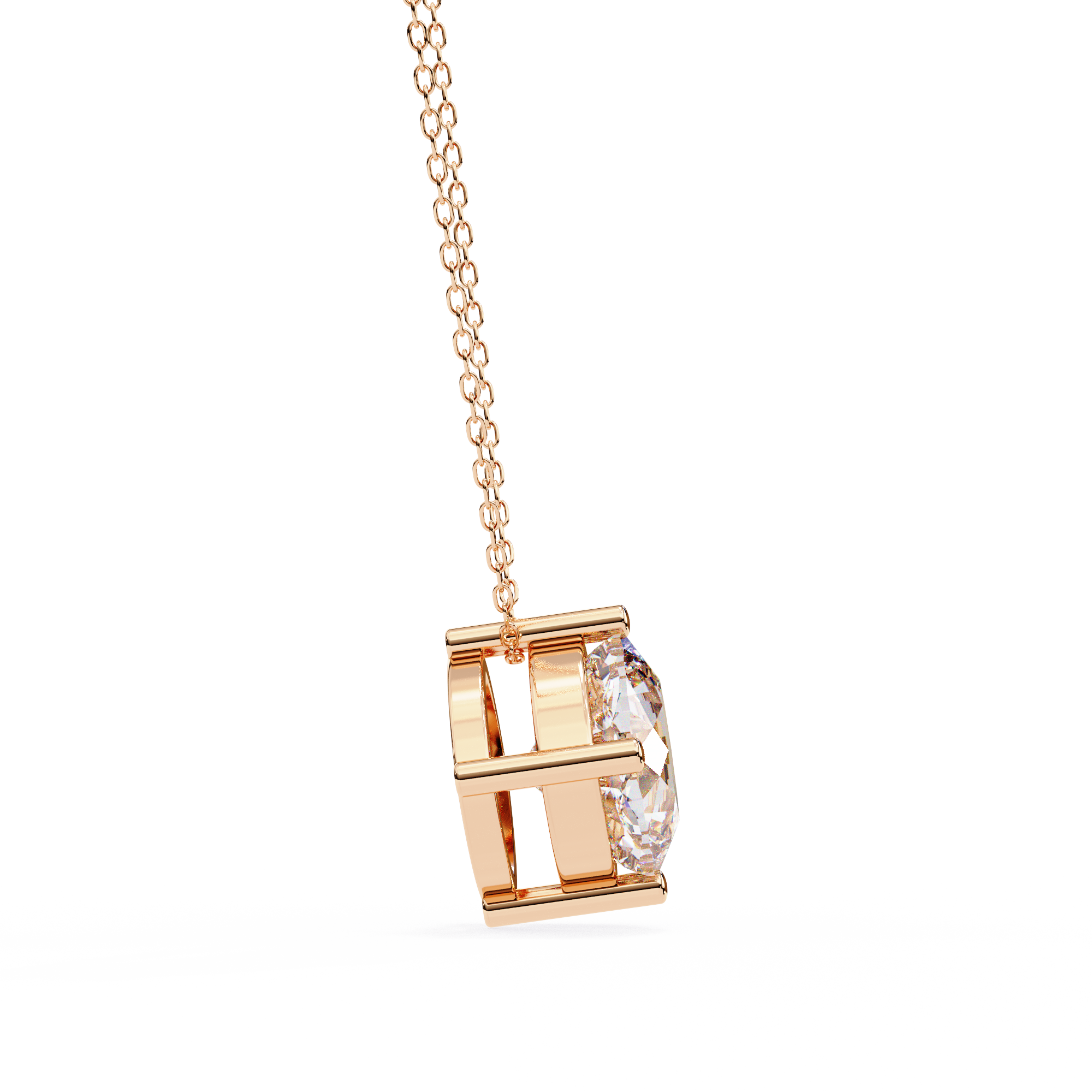 2.32 carat cushion square pendant