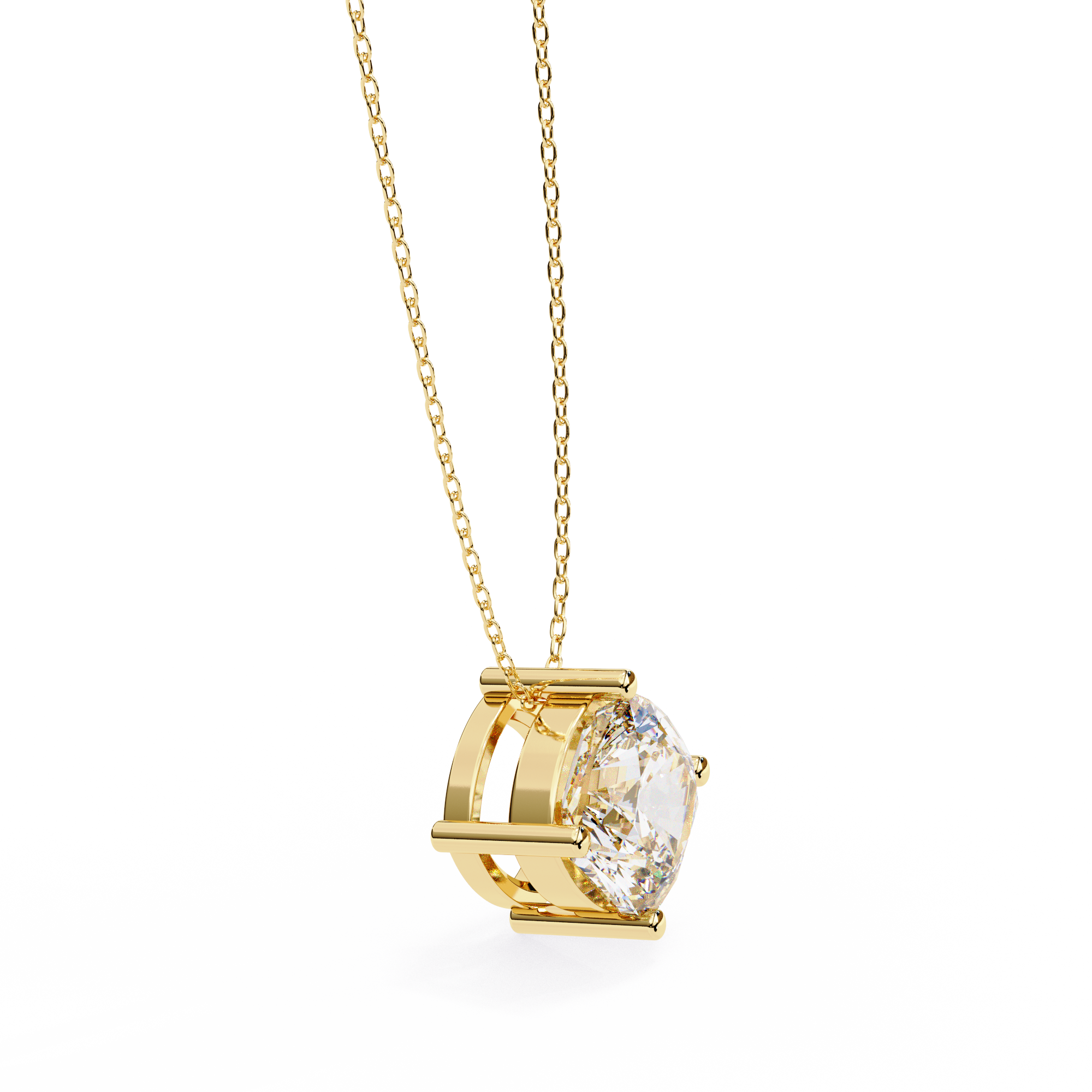 2.32 carat cushion square pendant