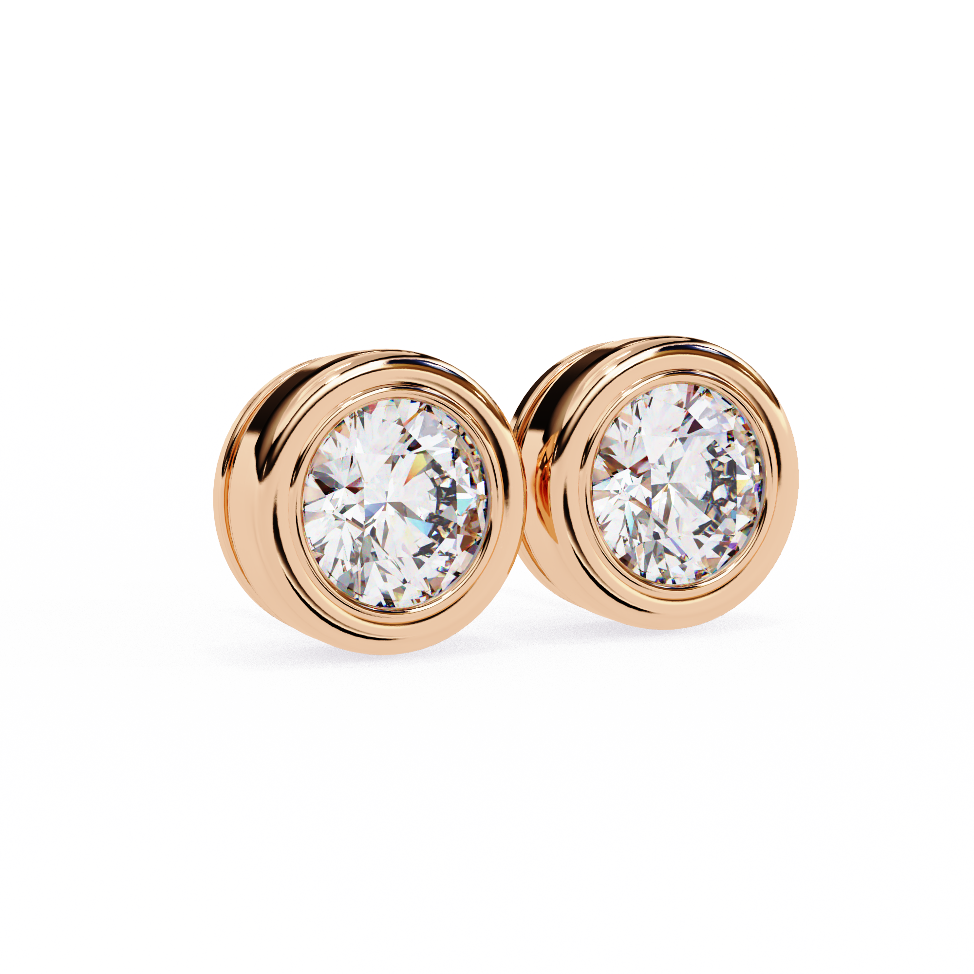 2.57 carat round earring